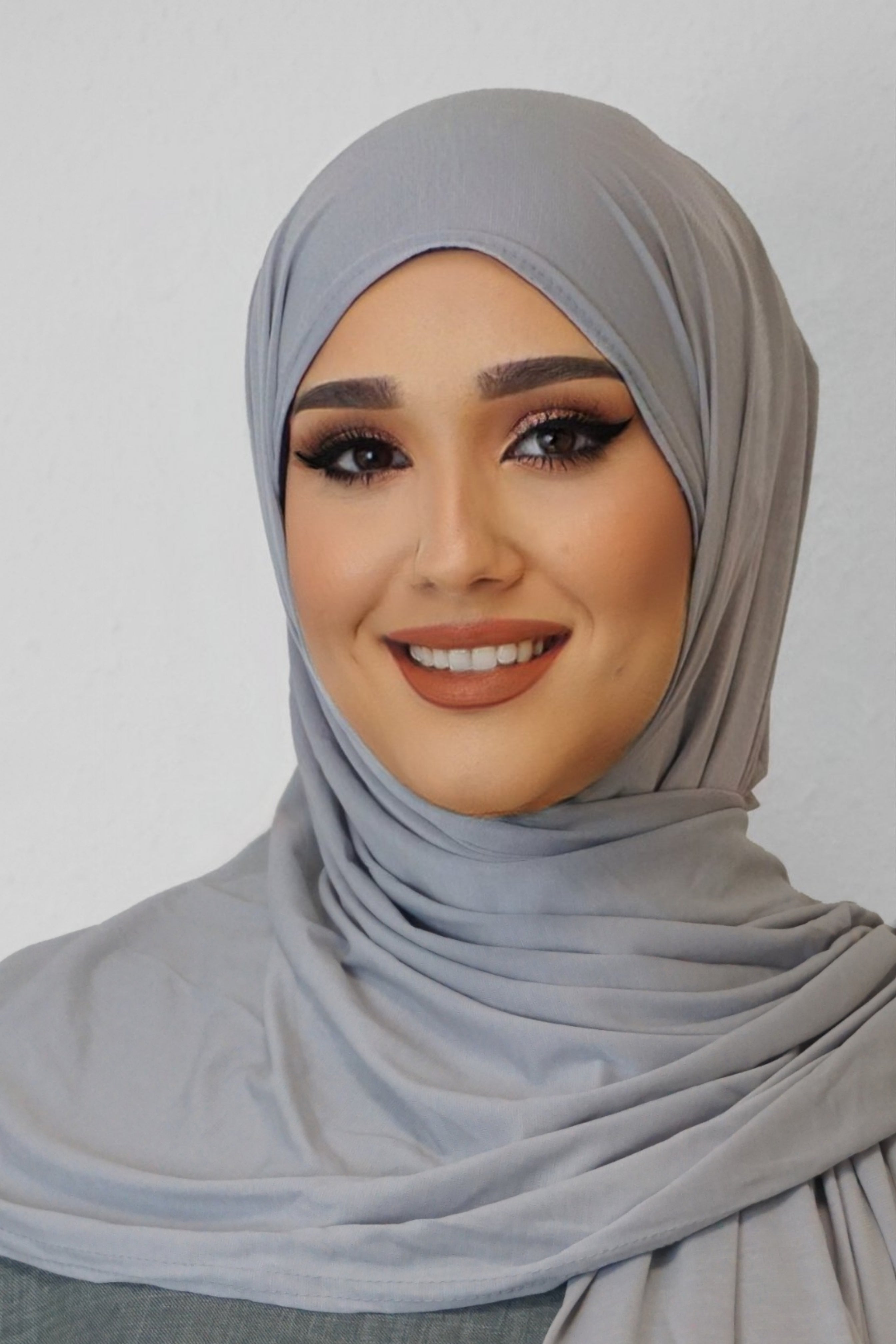 Premium Jersey Hijab Hellgrau