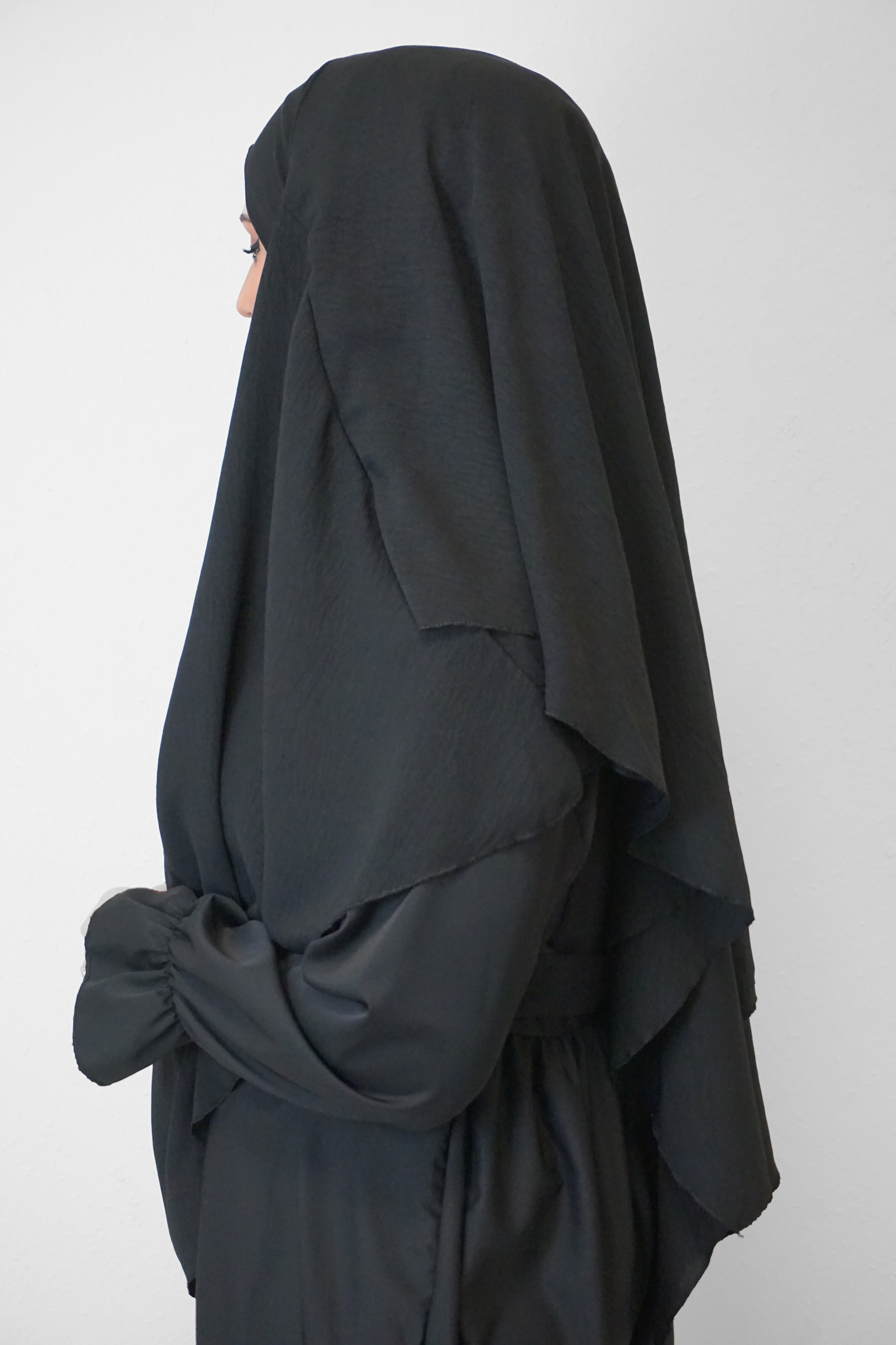 Jazz Khimar 2-lagig Schwarz