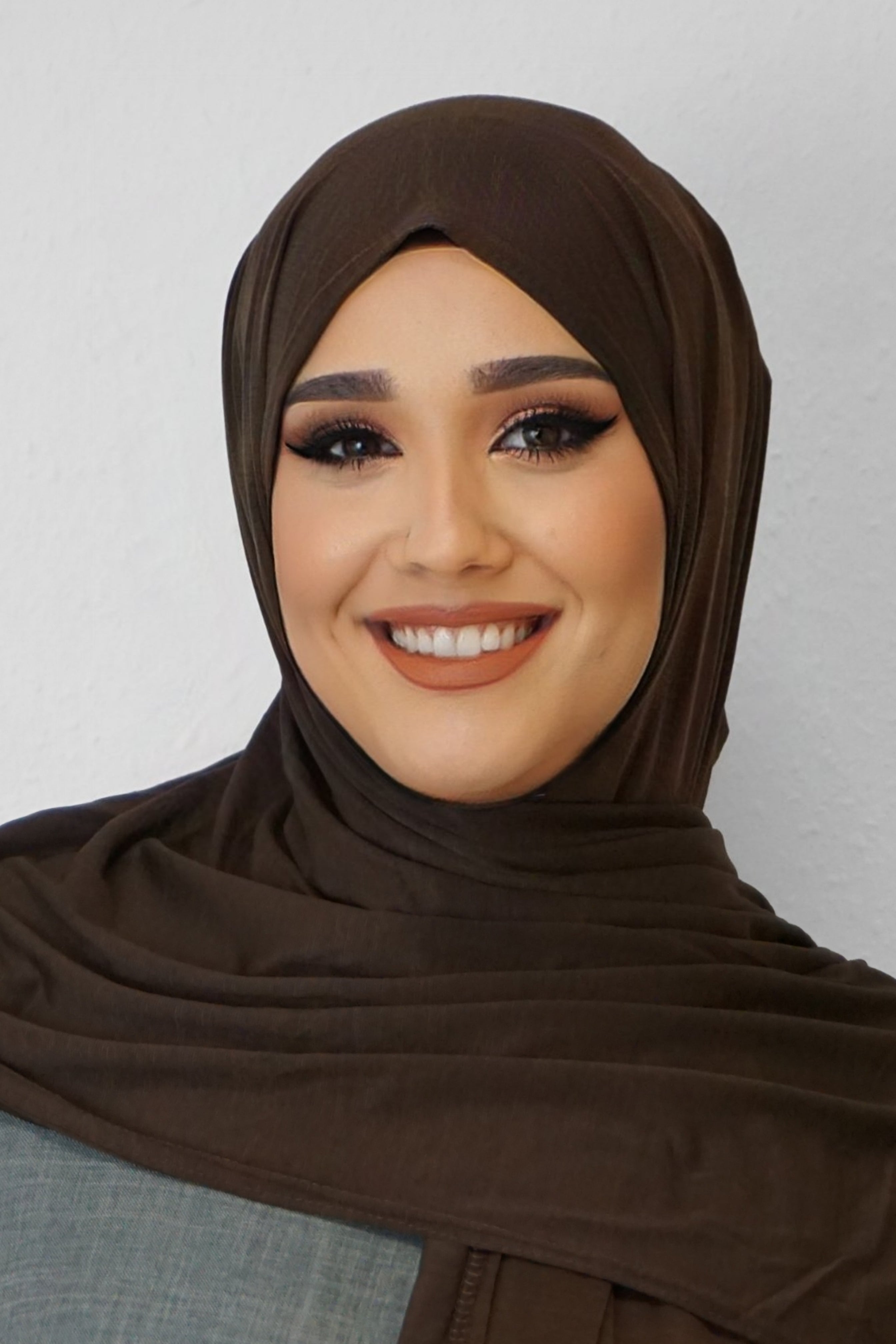 Premium Jersey Hijab Dunkelbraun
