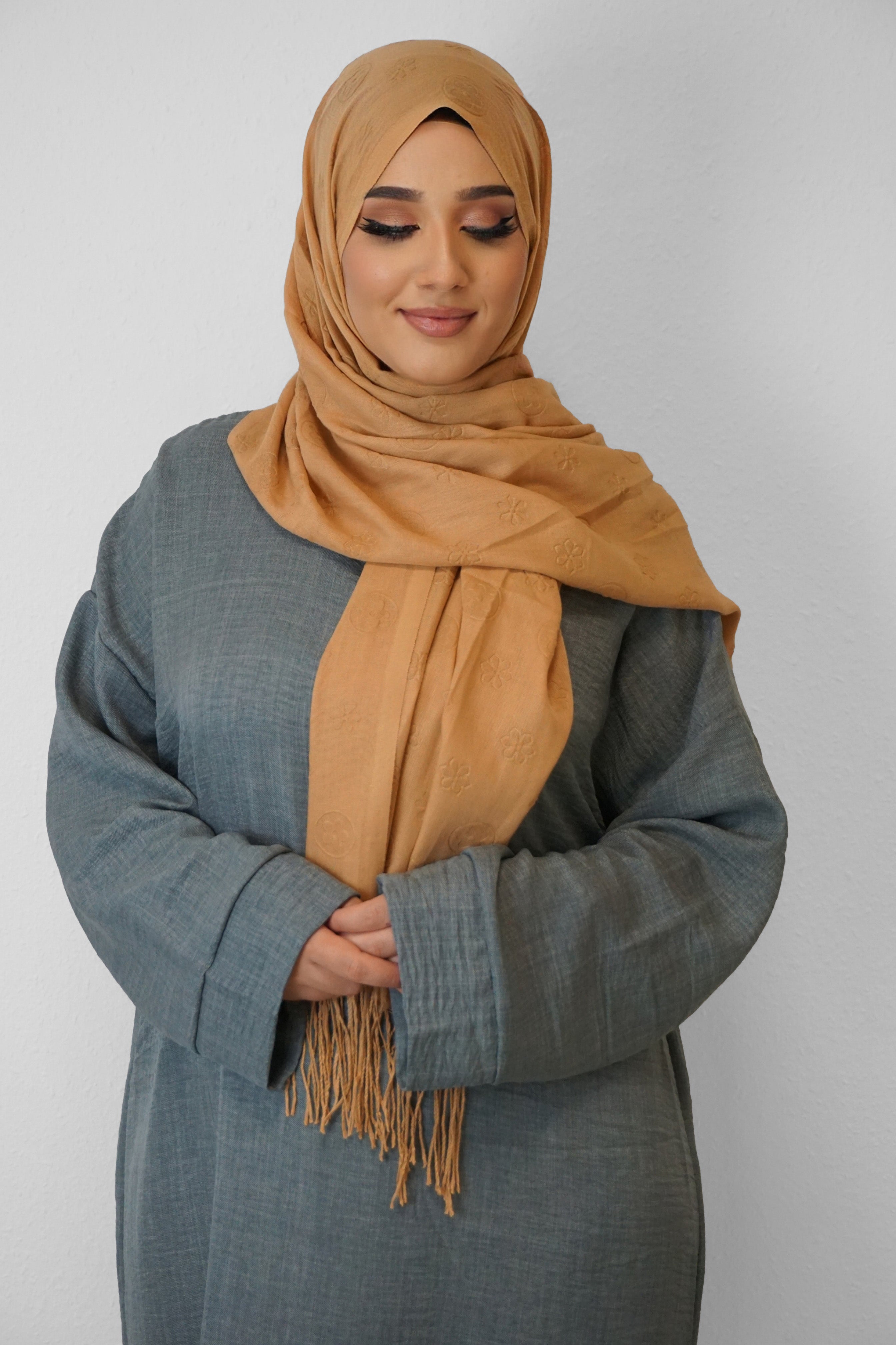 Baumwolle Hijab Zuhur Dunkelorange