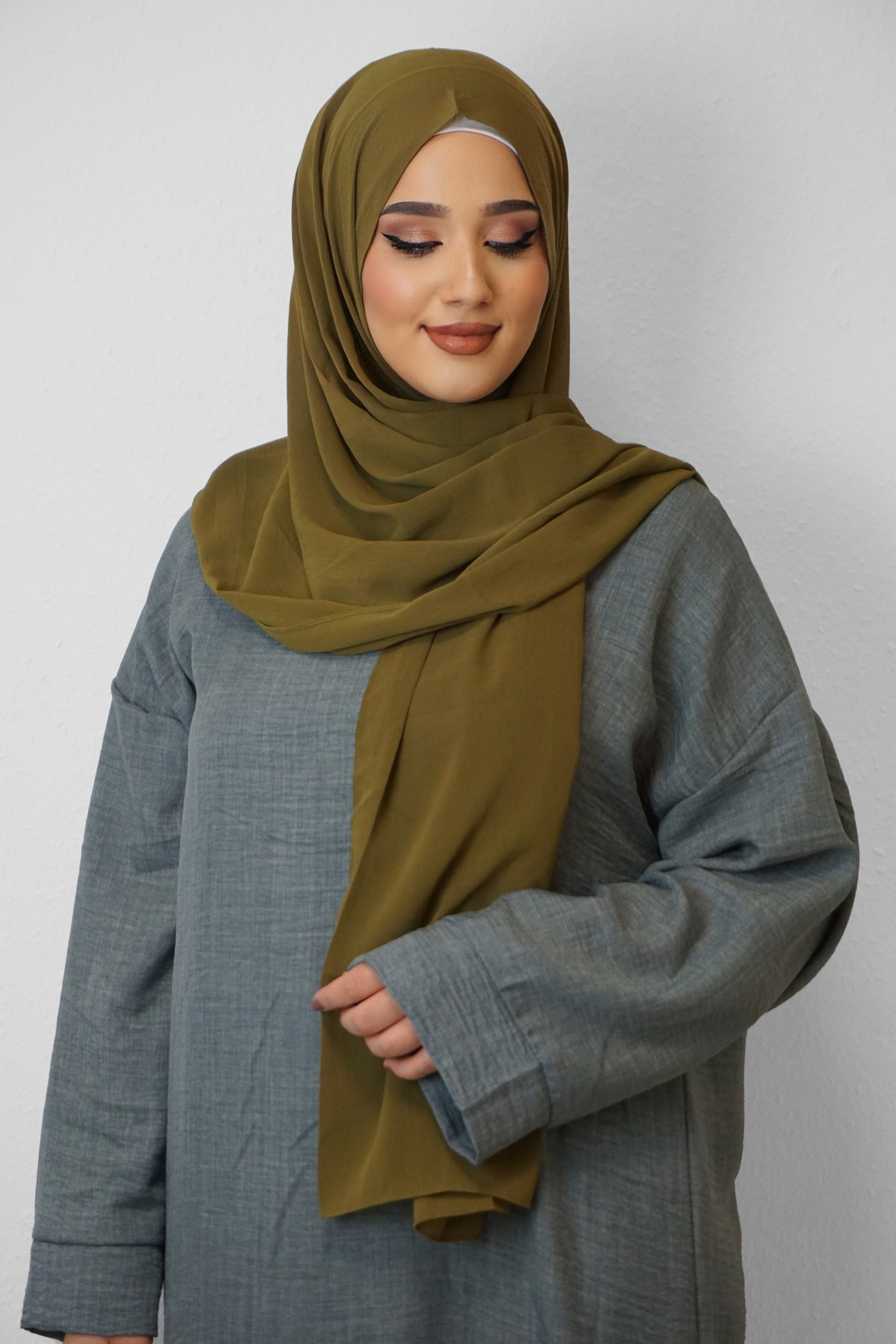 Crinkle Premium Chiffon Hijab Oliv