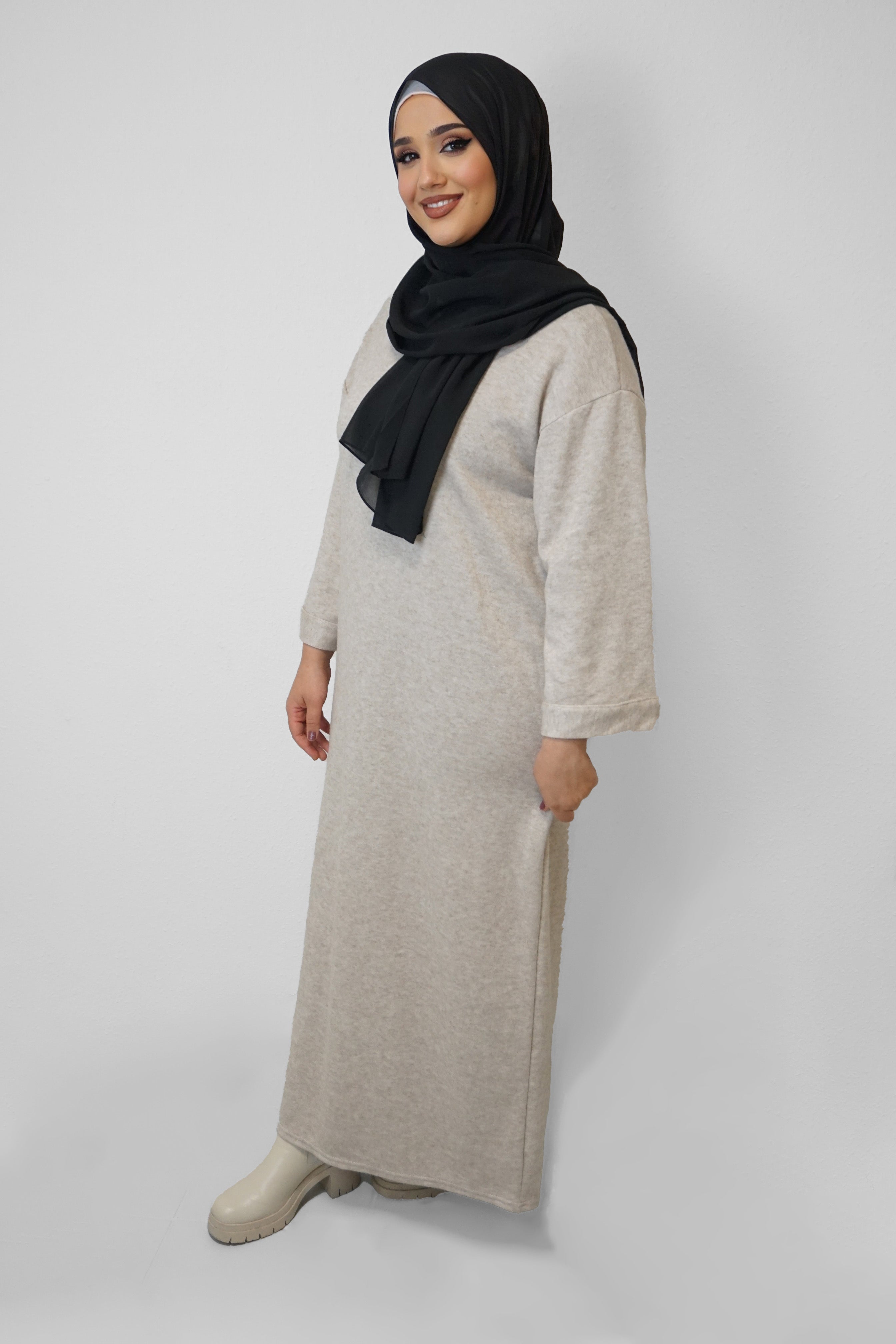 Maxi Strick-Kleid Nour Taupe