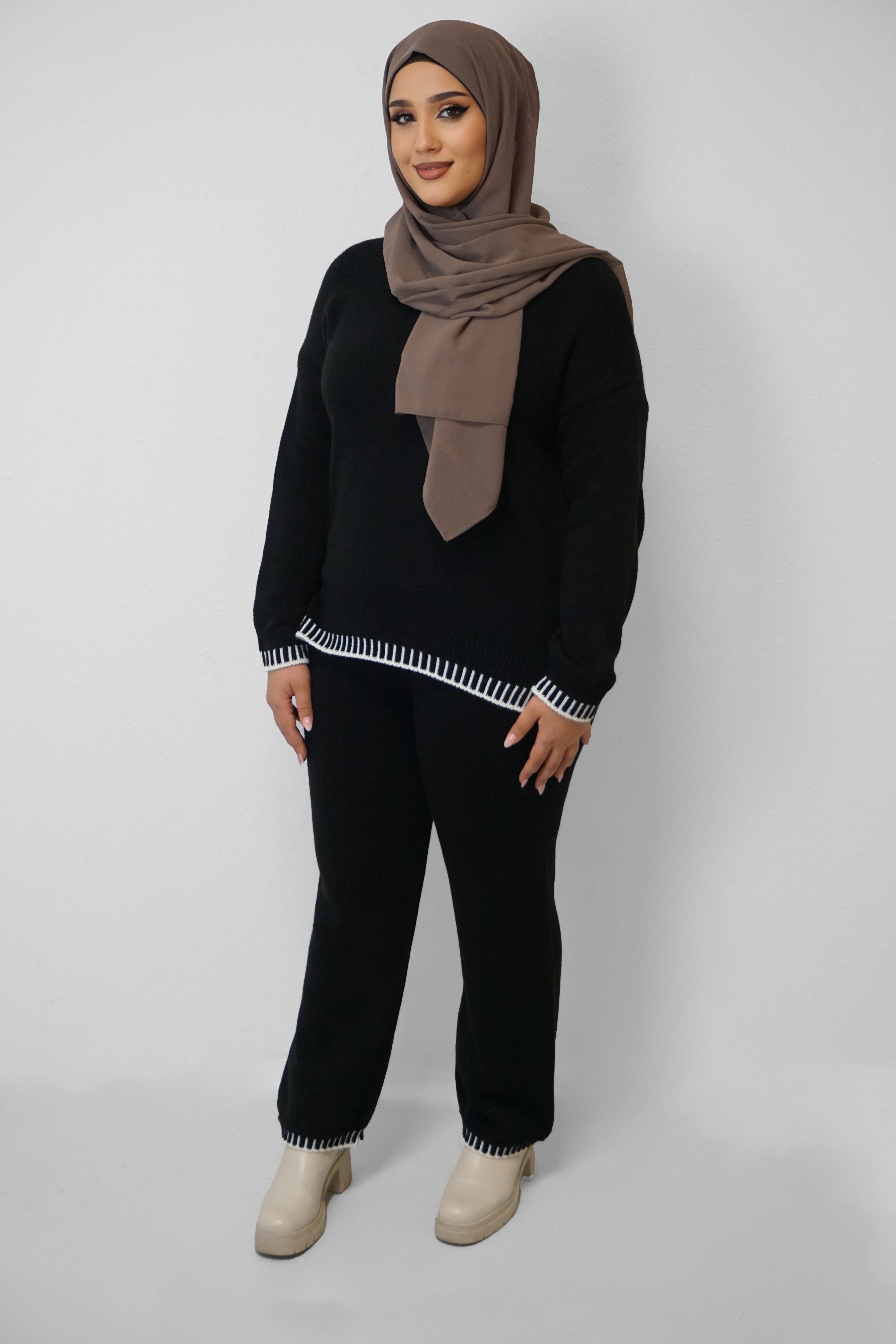 Strick Zwei-Teiler Hazar Schwarz