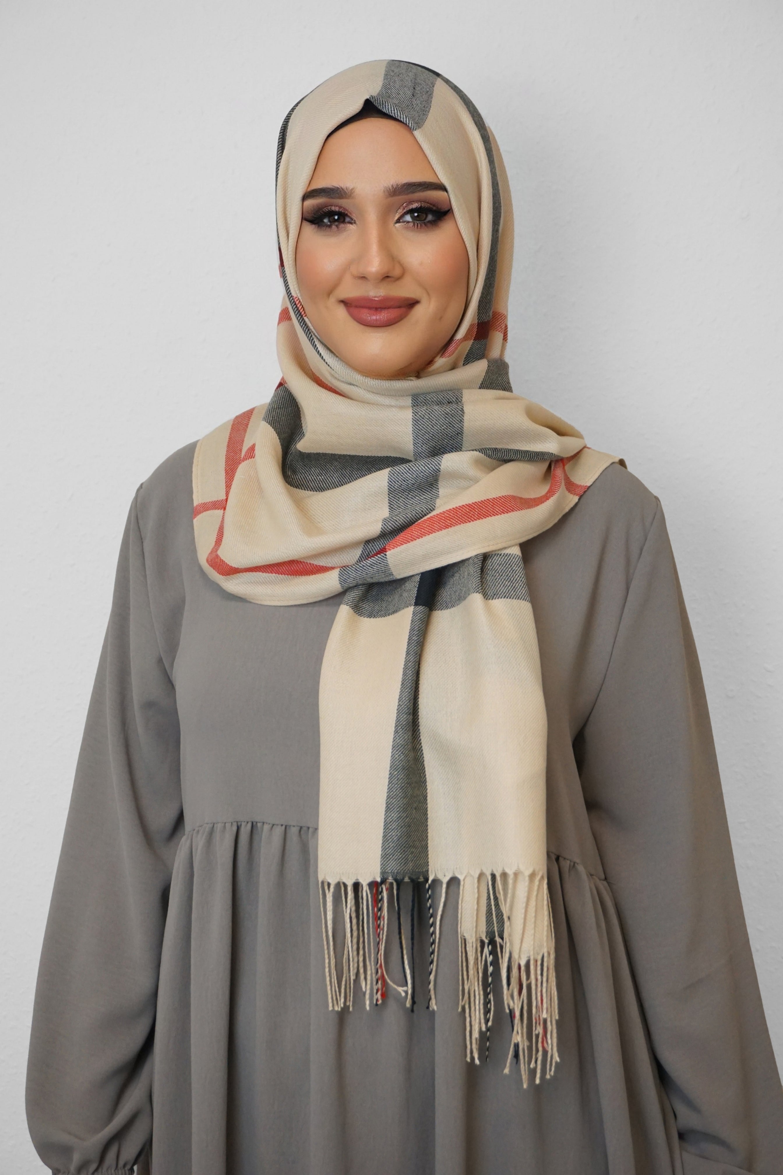 Baumwolle Hijab Aziza Elfenbein