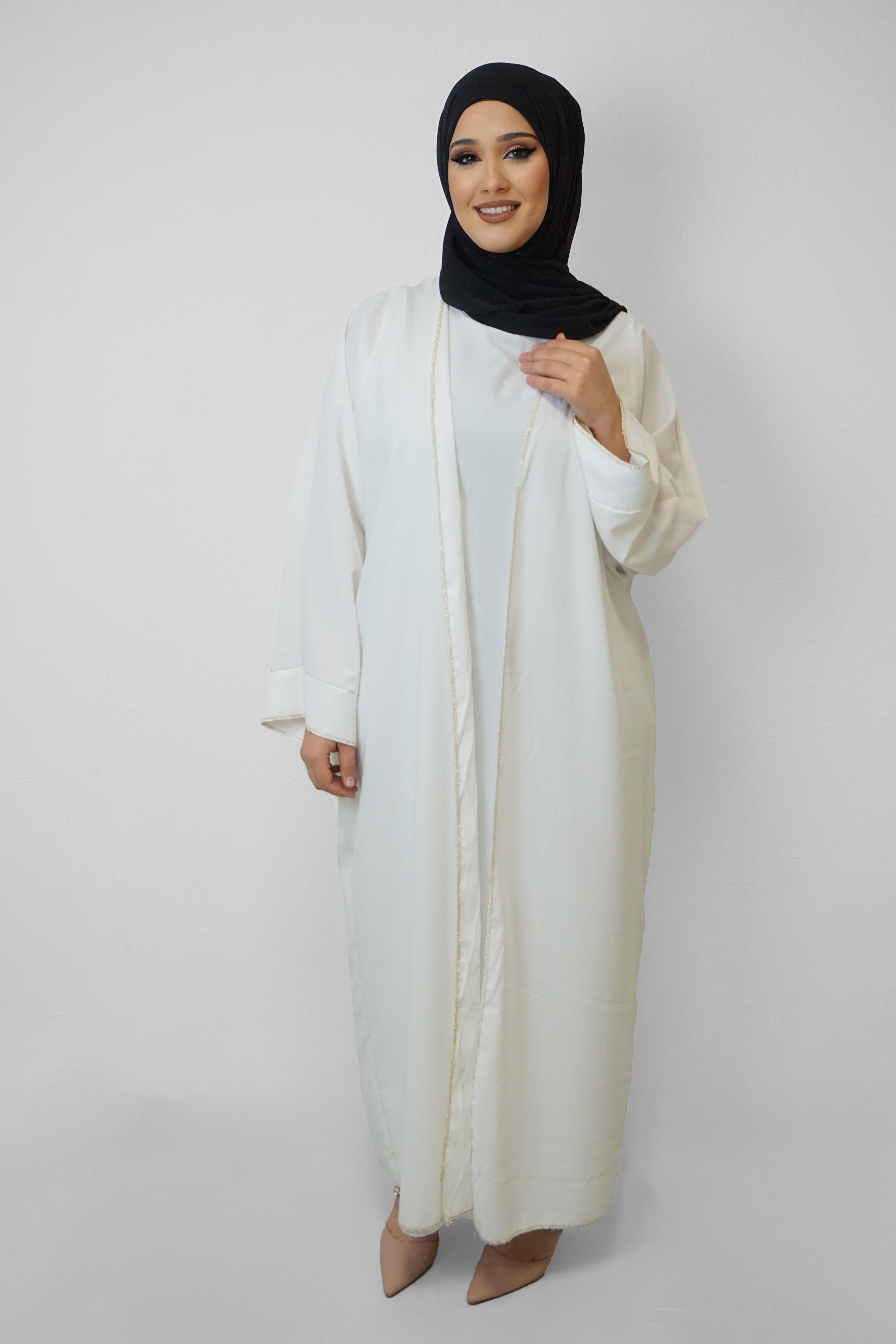 Zwei-Teiler Abaya Saddaya Weiss