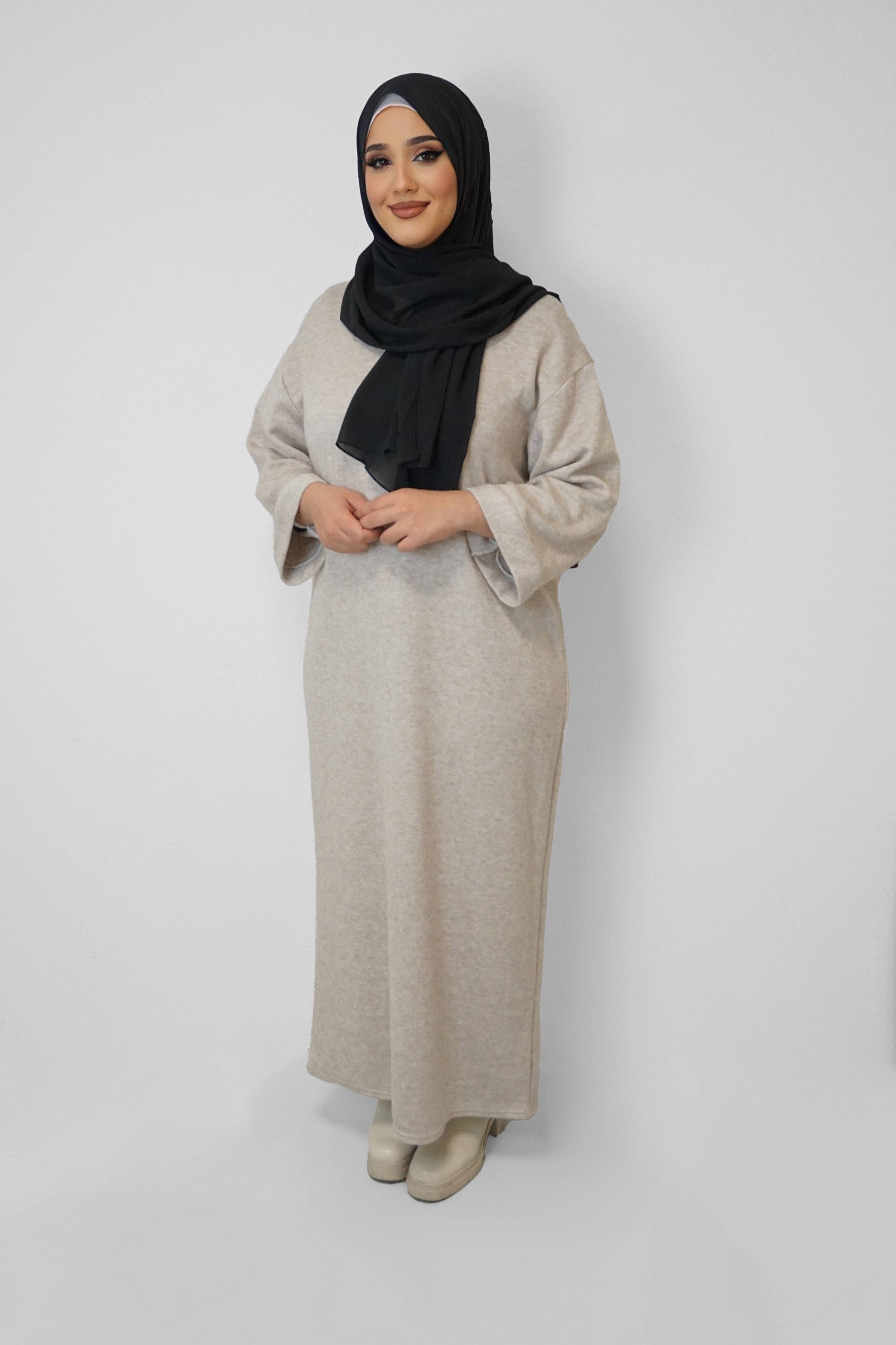 Maxi Strick-Kleid Nour Taupe