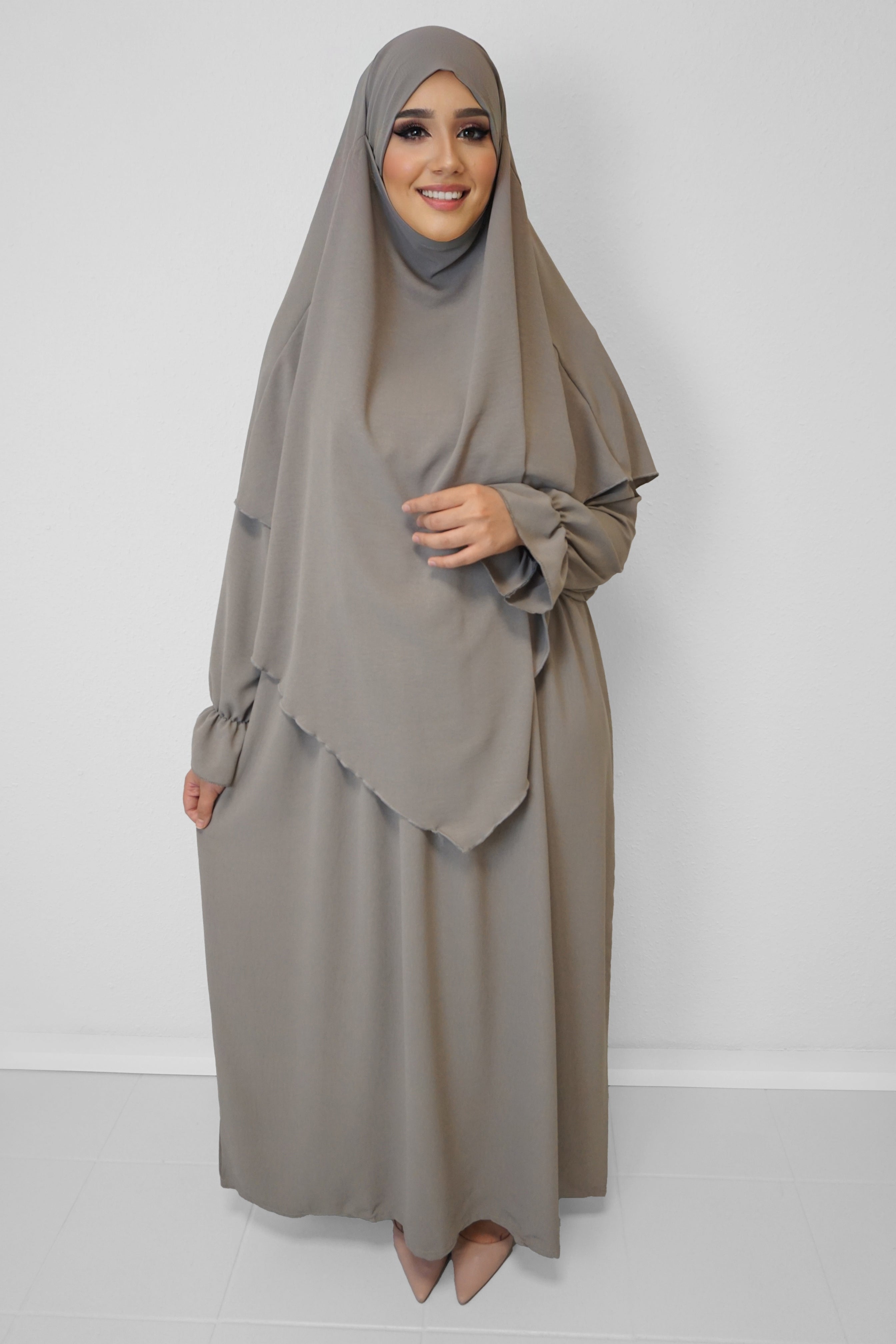 Jazz Khimar-Abaya Taupe