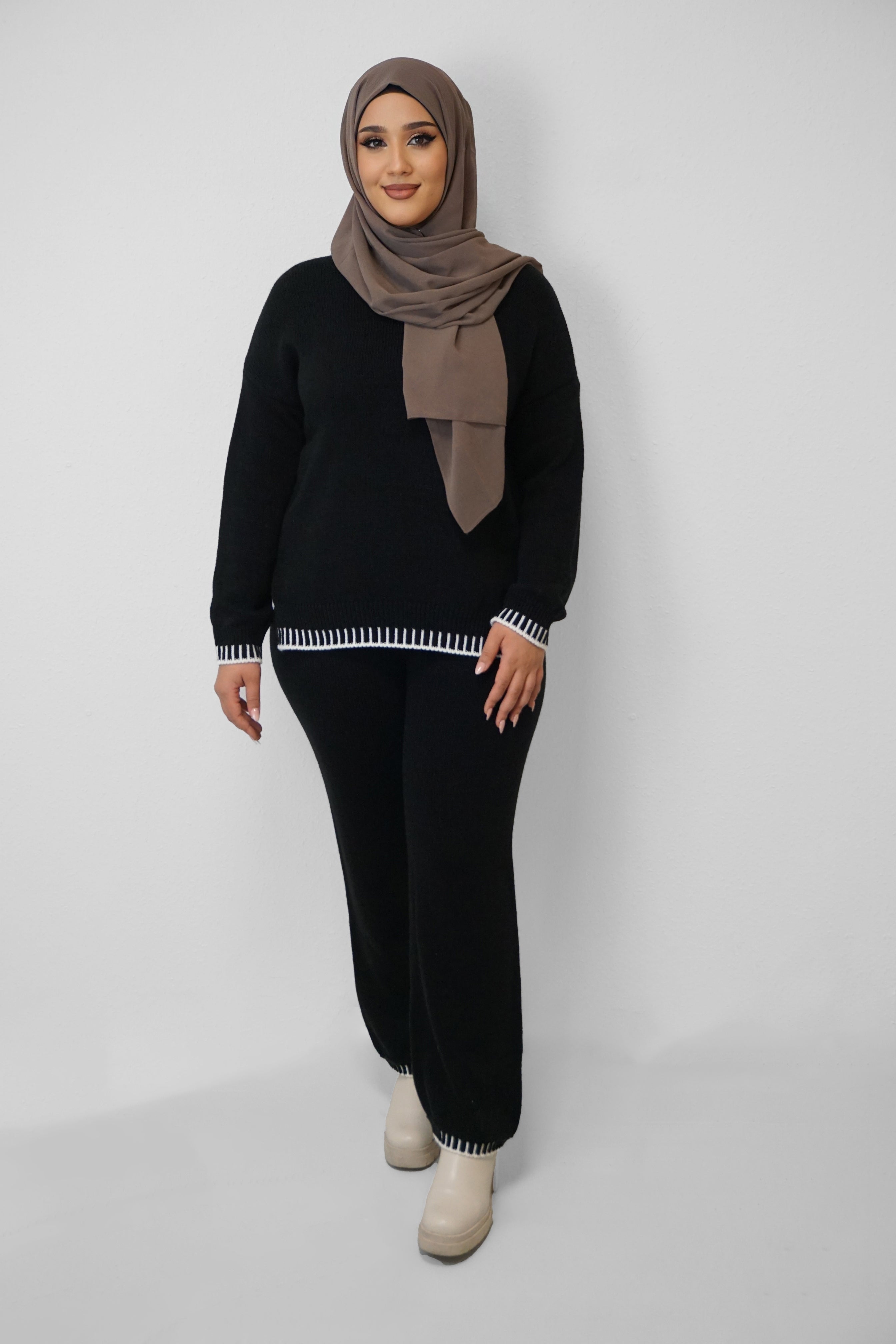 Strick Zwei-Teiler Hazar Schwarz