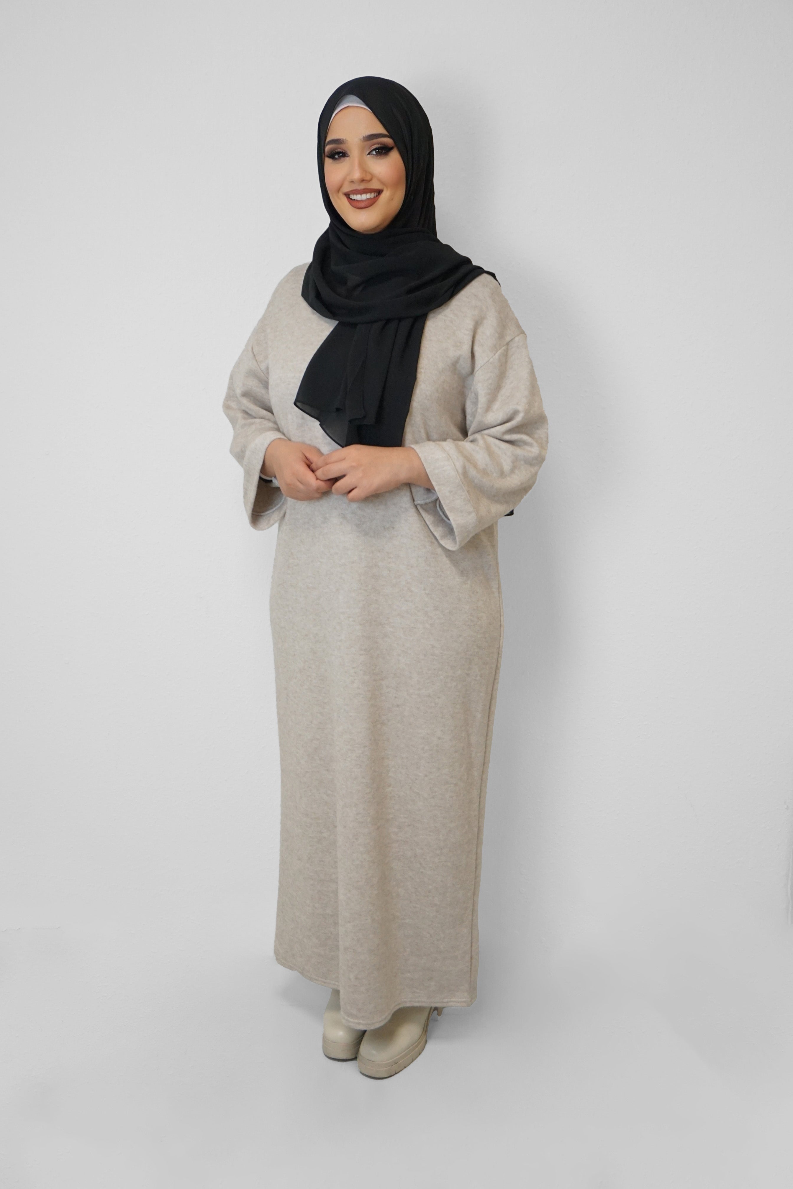 Maxi Strick-Kleid Nour Taupe