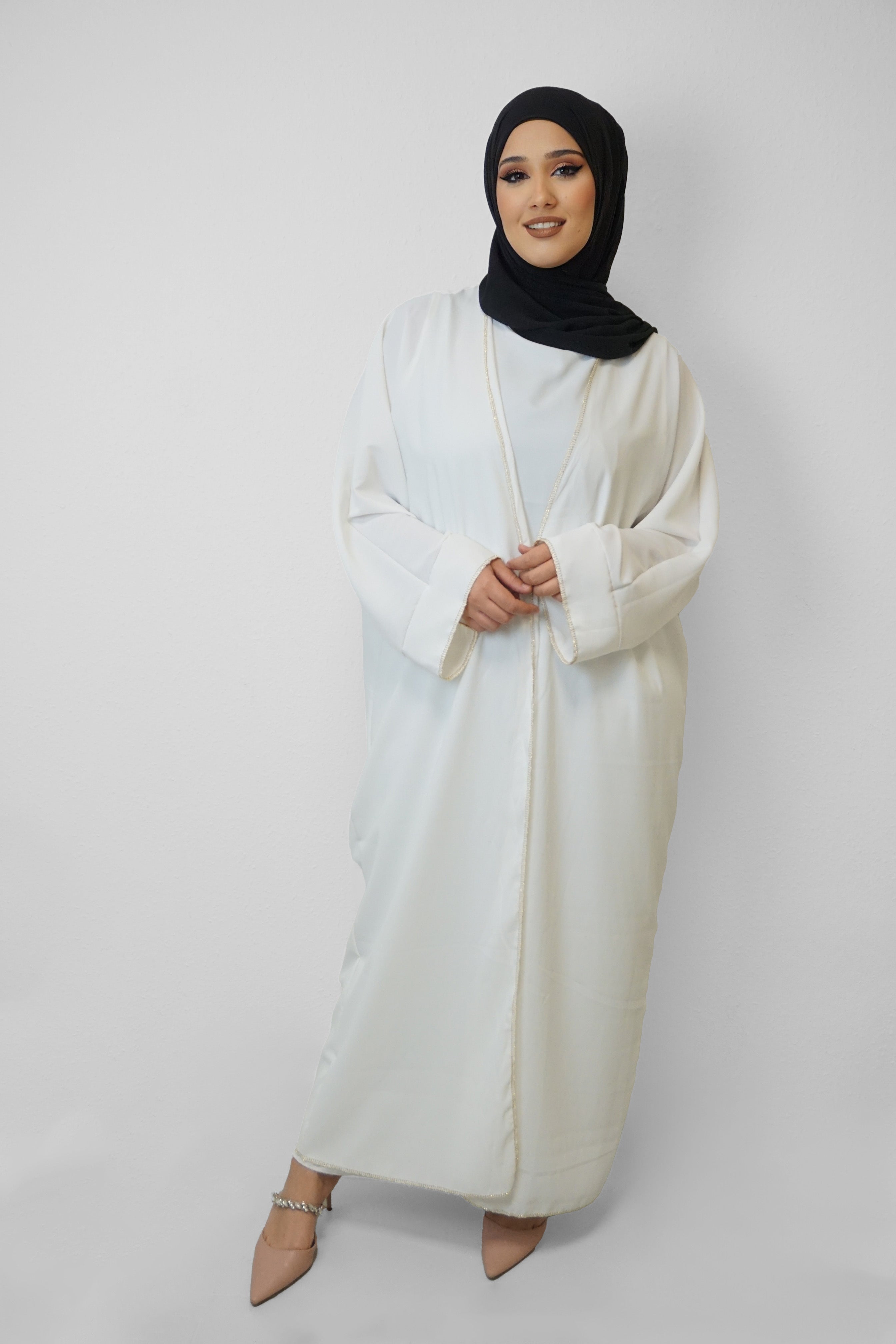Zwei-Teiler Abaya Saddaya Weiss