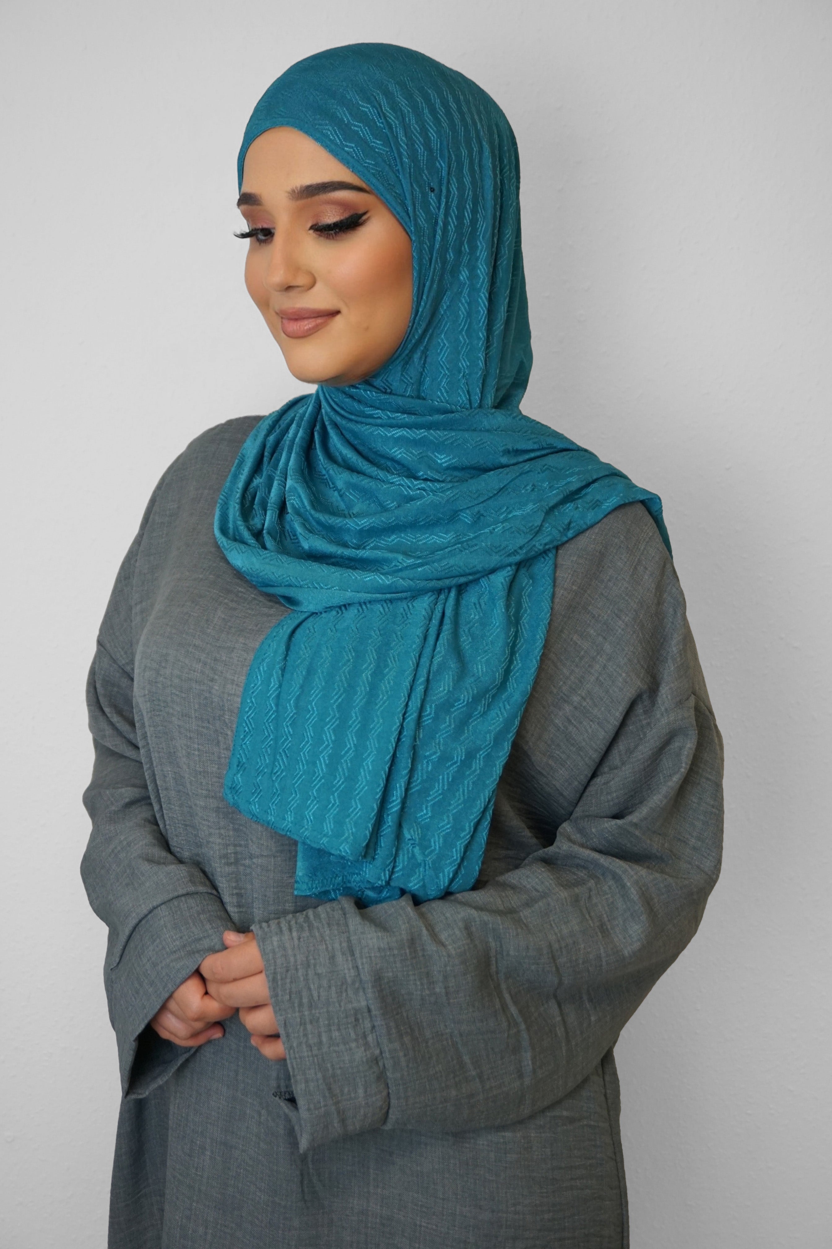 Jersey Ripped Elegance Türkisblau