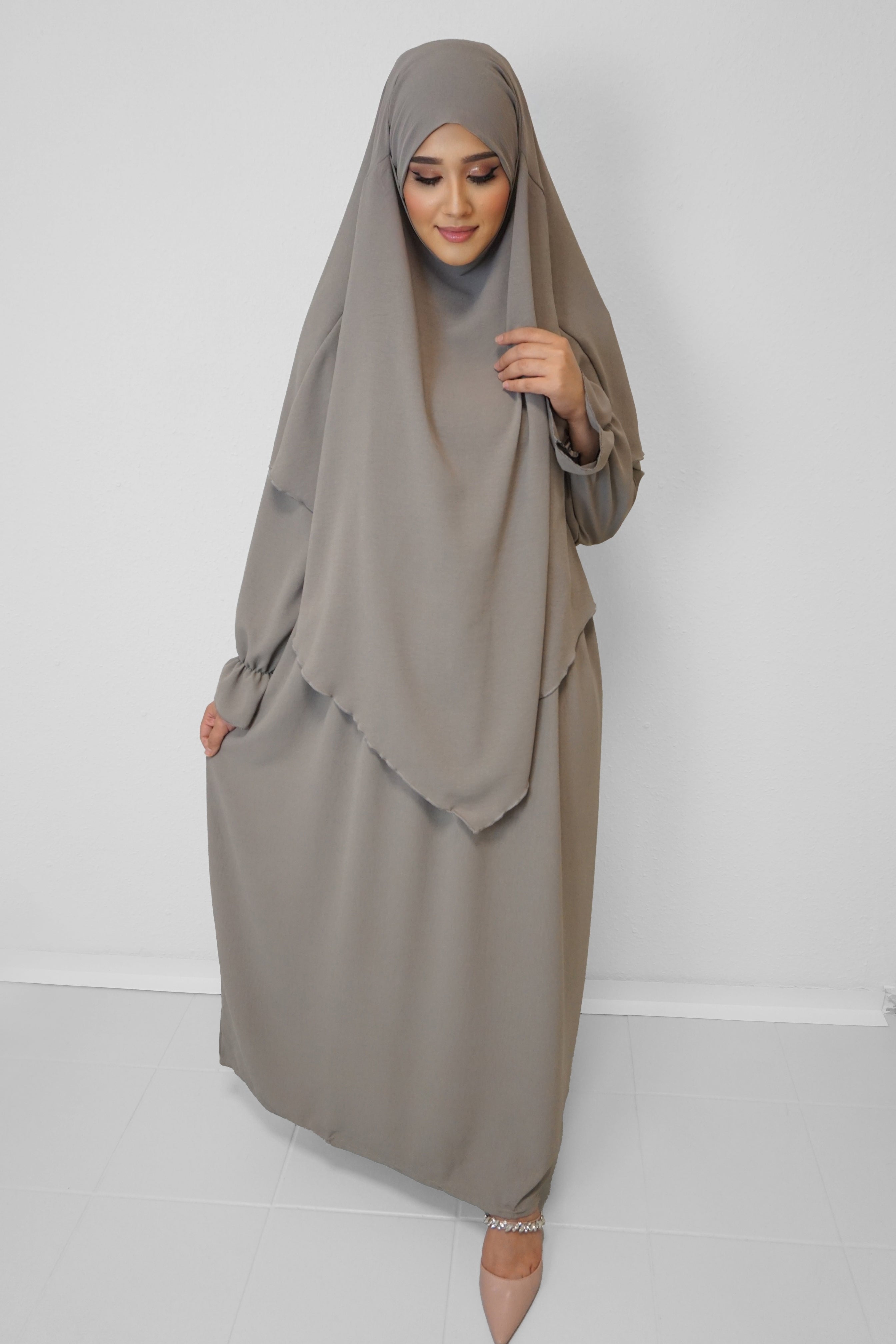 Jazz Khimar-Abaya Taupe
