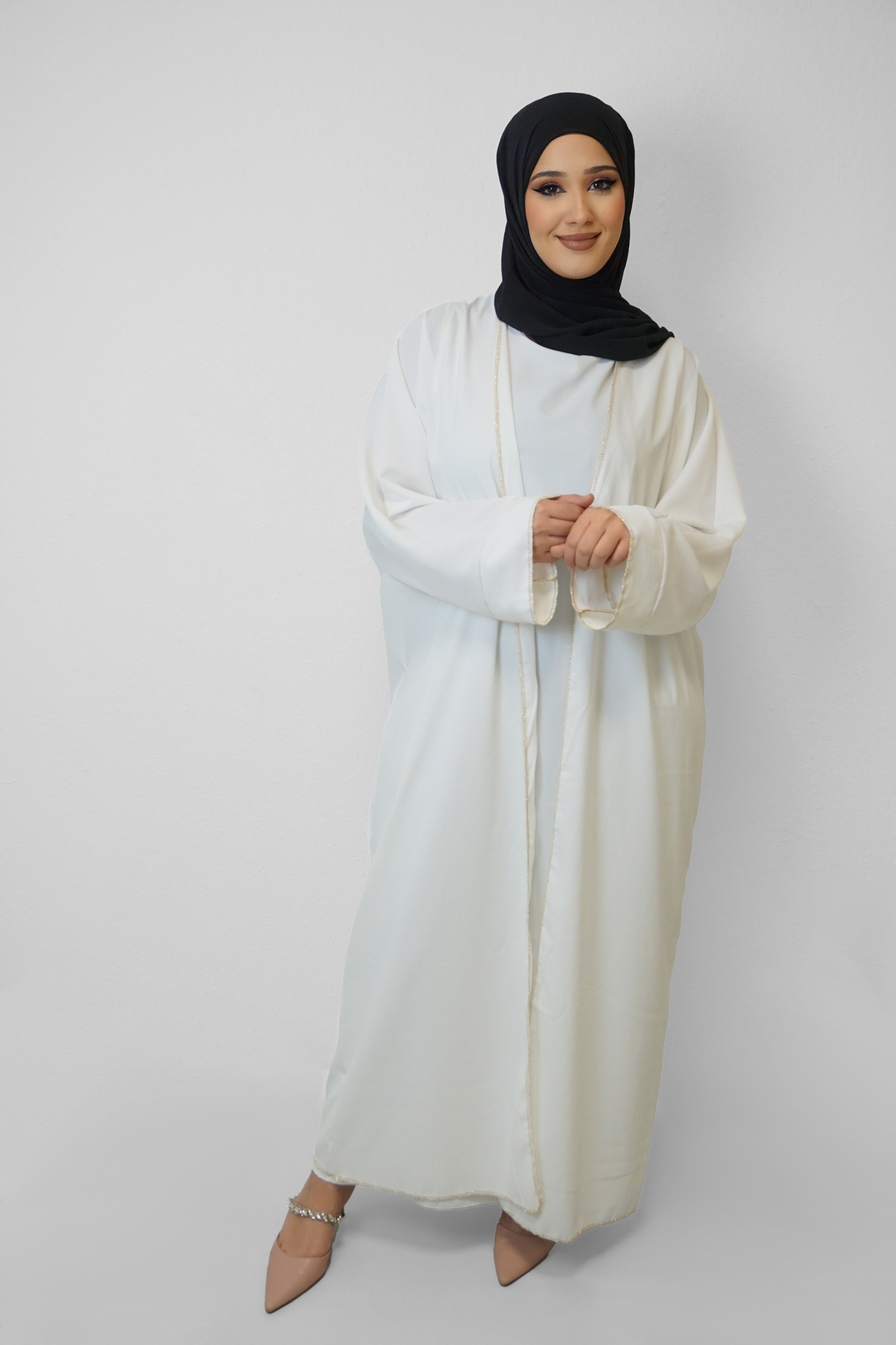 Zwei-Teiler Abaya Saddaya Weiss