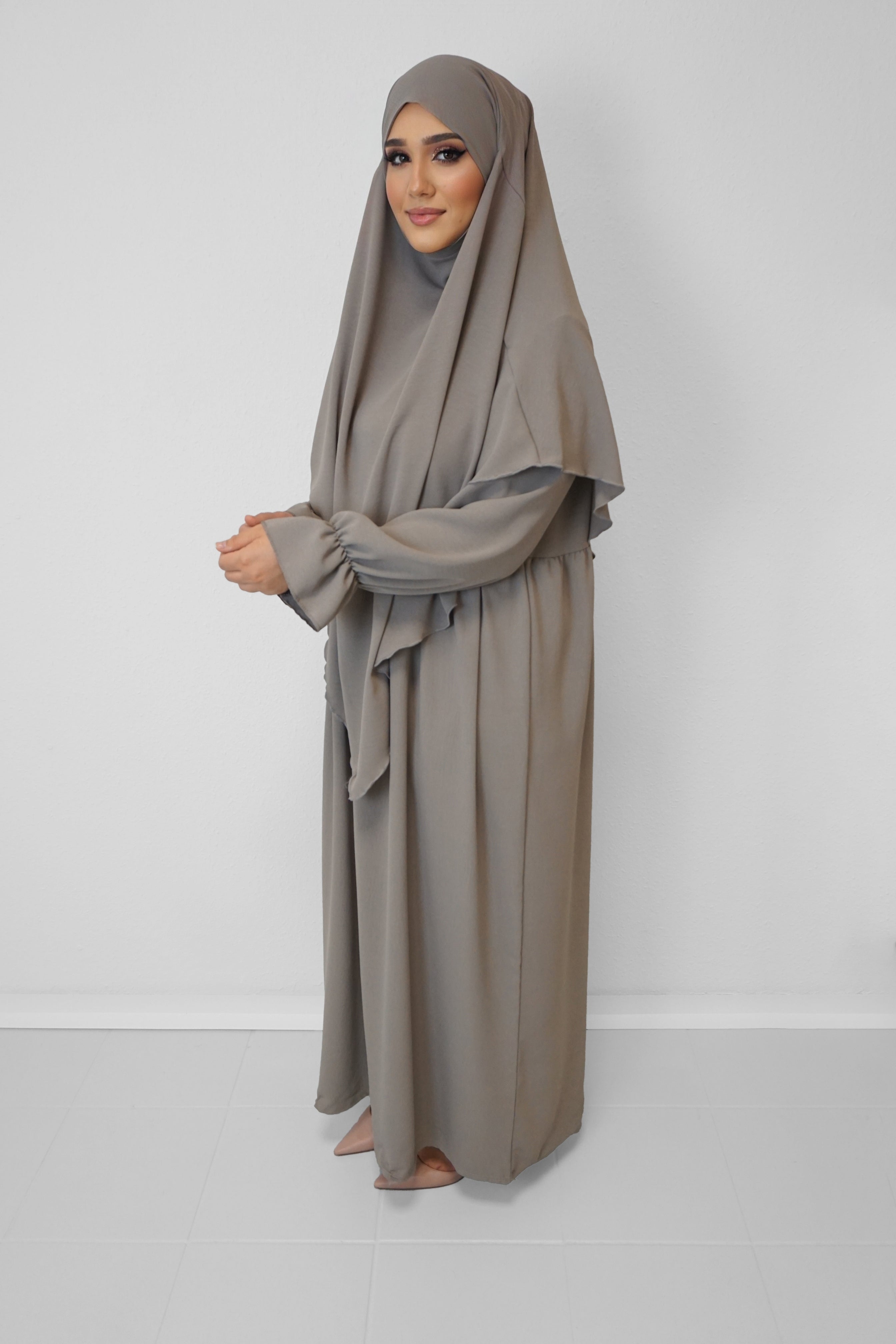Jazz Khimar-Abaya Taupe
