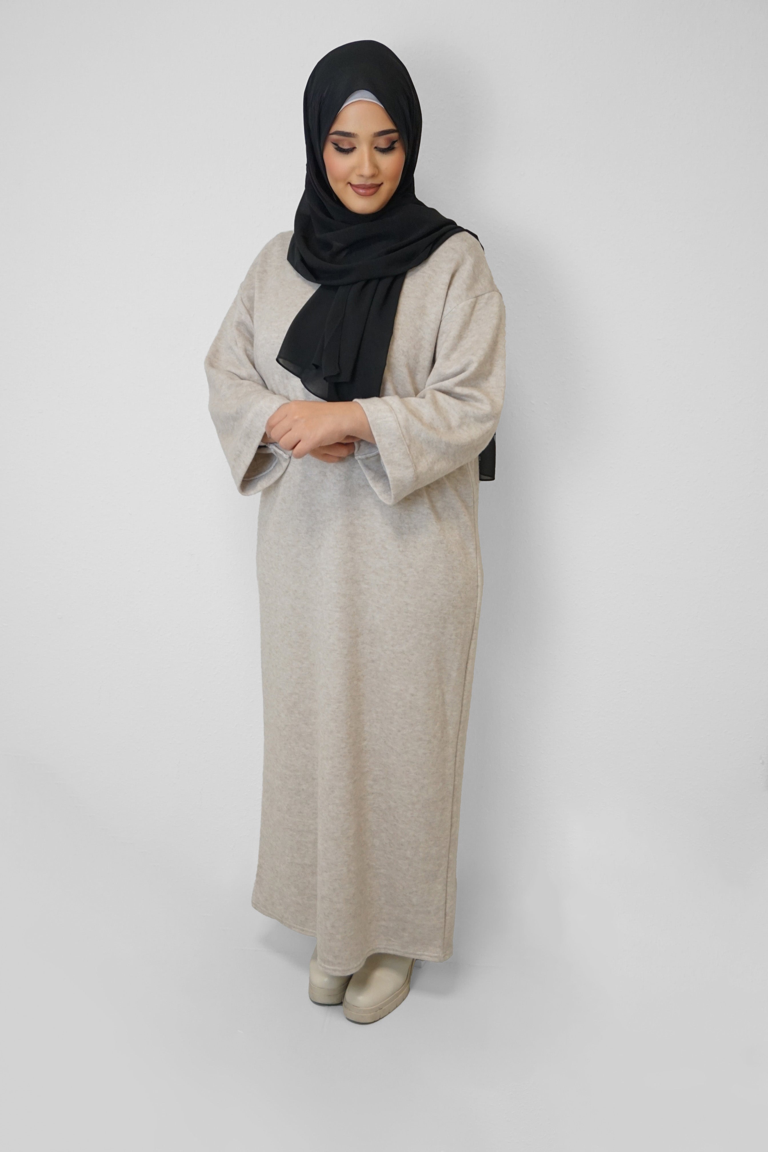 Maxi Strick-Kleid Nour Taupe
