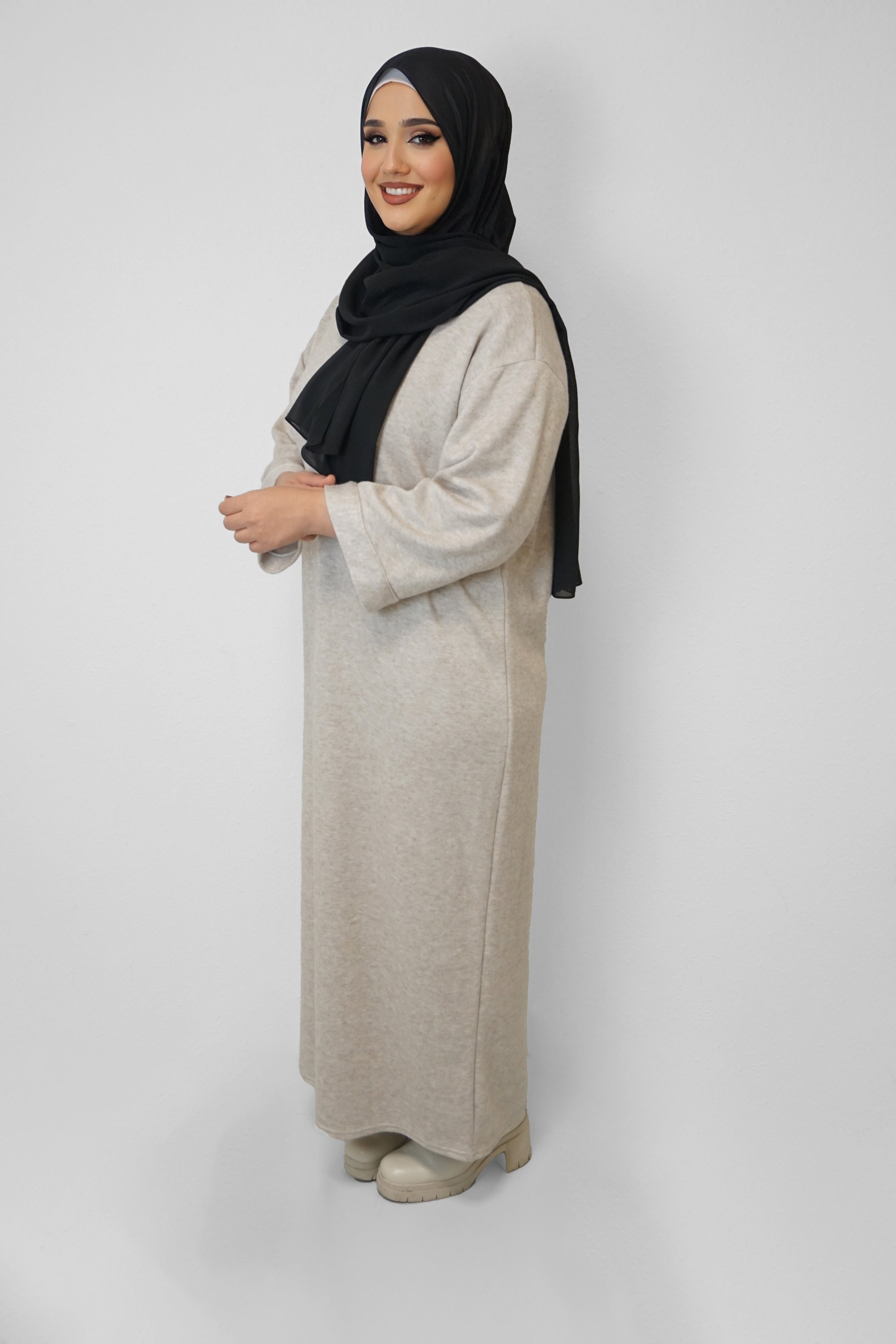 Maxi Strick-Kleid Nour Taupe