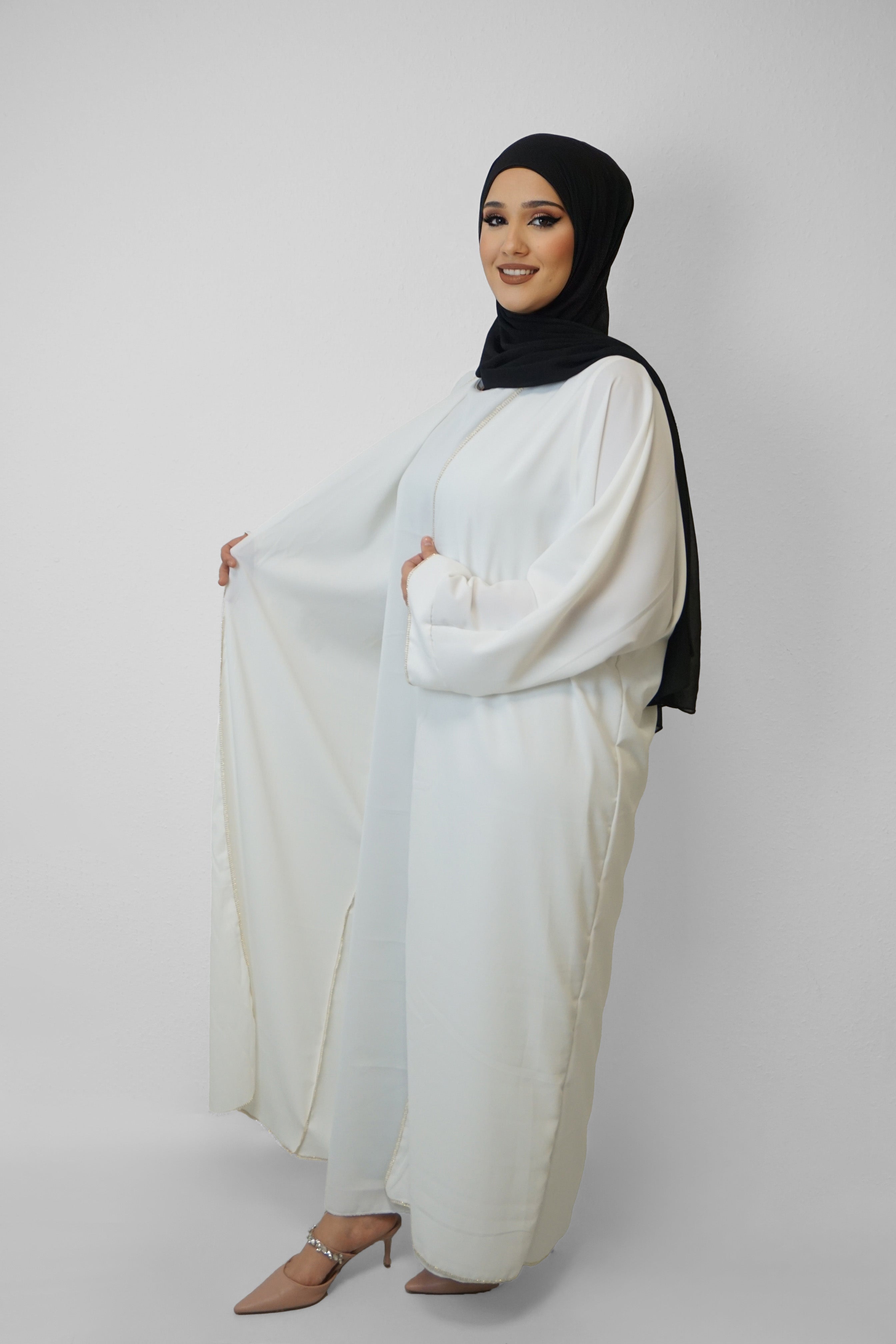 Zwei-Teiler Abaya Saddaya Weiss