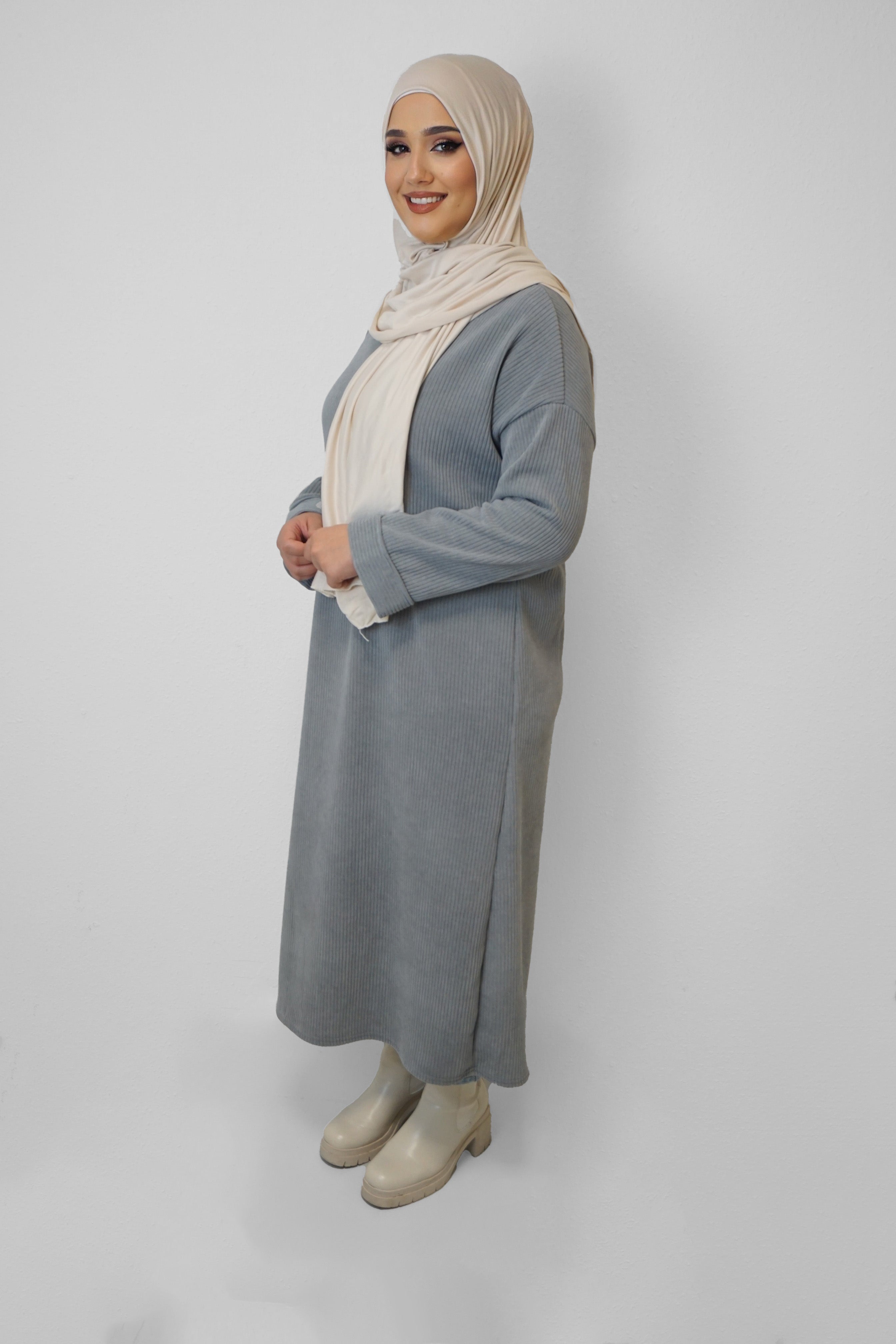 Cord Kleid Dunja Grau