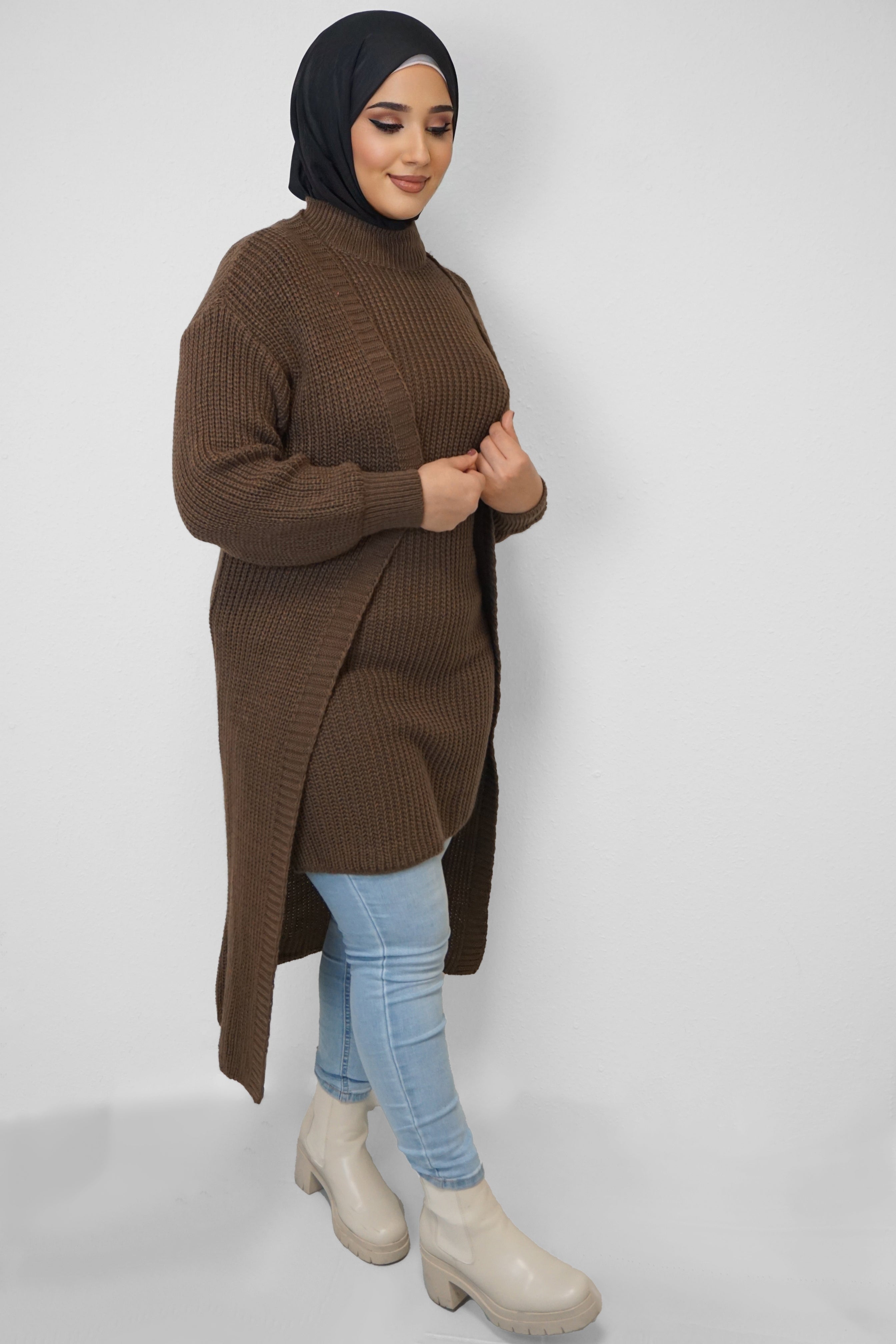 Zwei-Teiler Kleid Zahro Braun