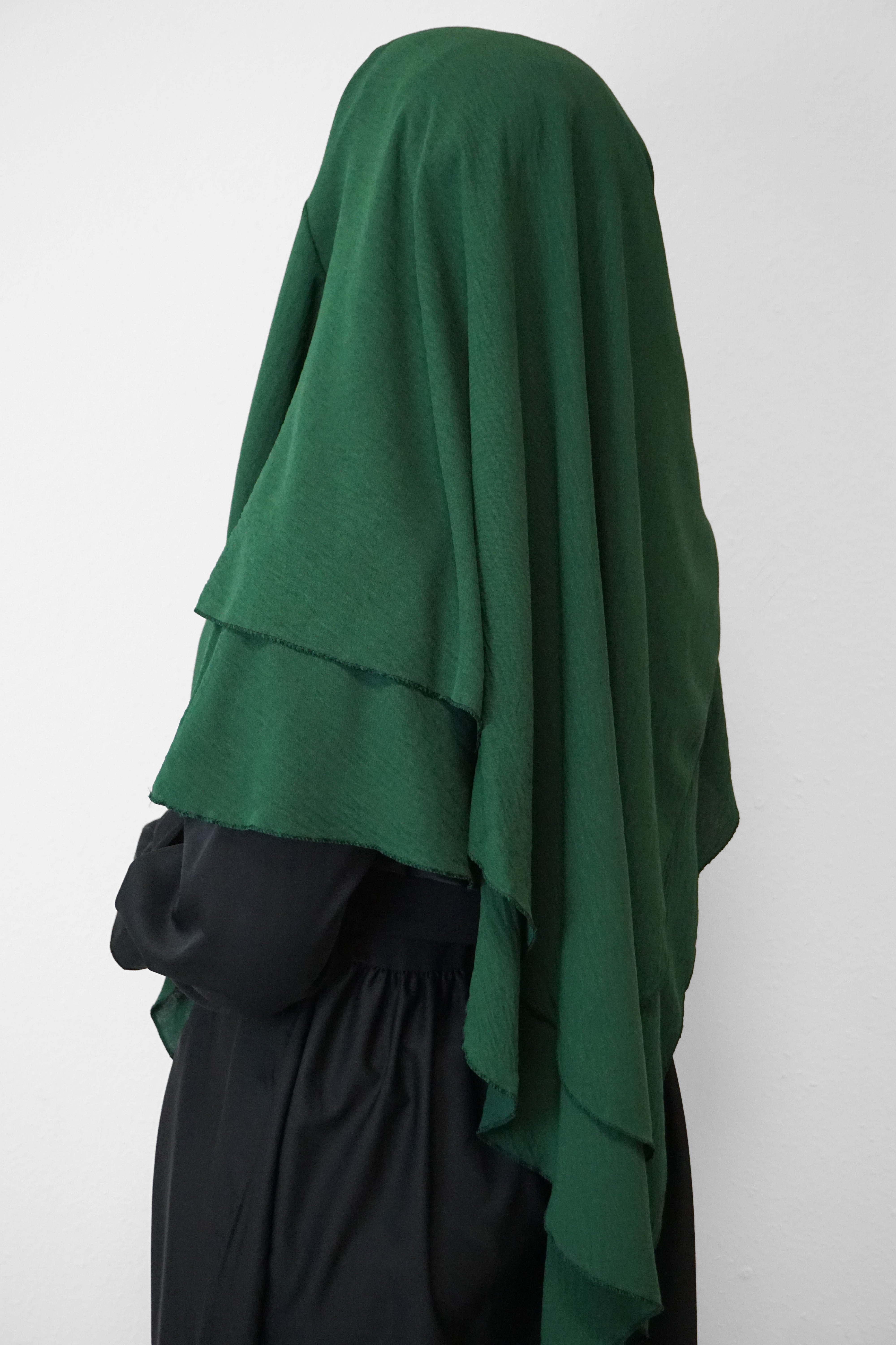 Jazz Khimar 2-lagig Smaragdgrün