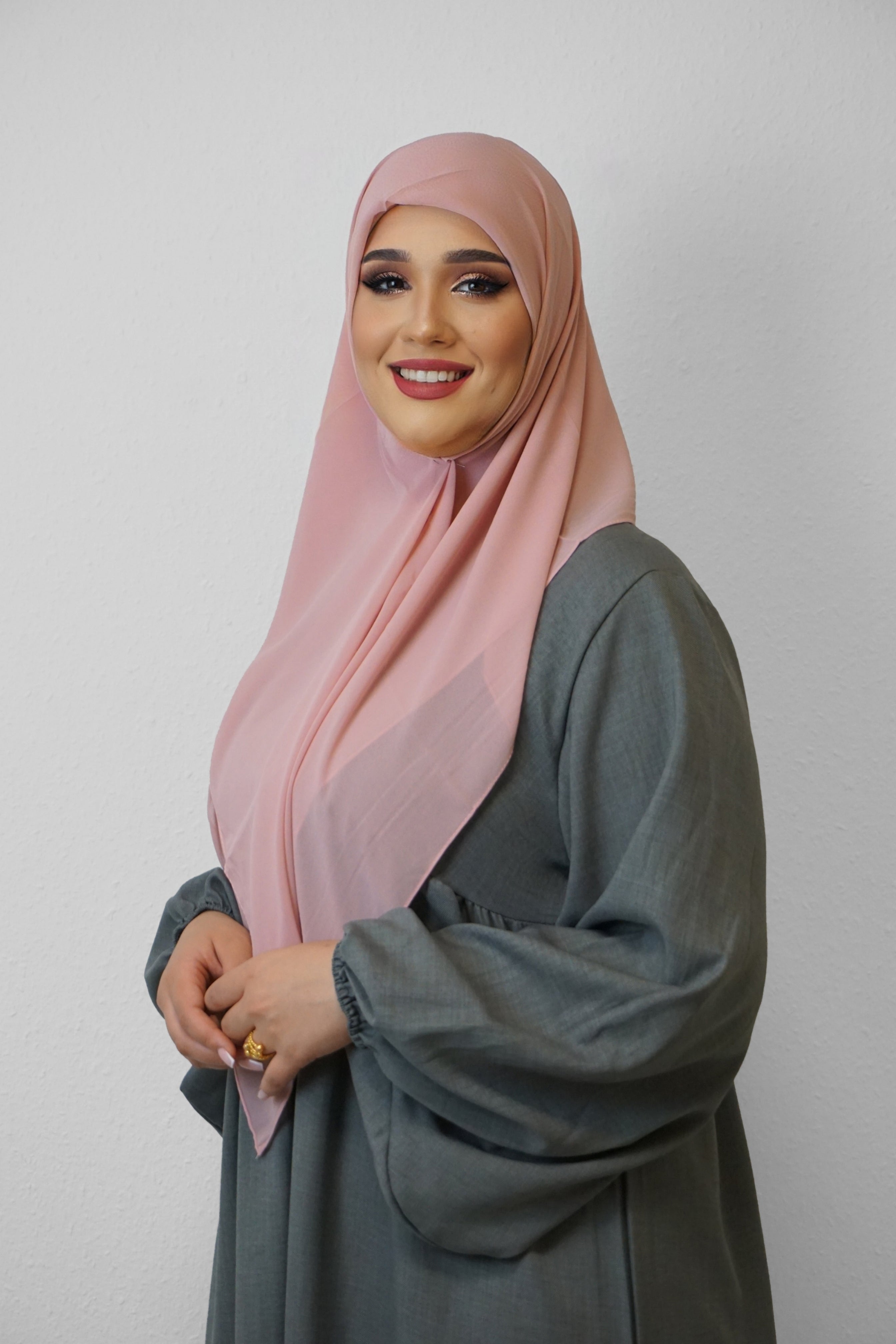 Chiffon Quadrat Hijab Light-Pink