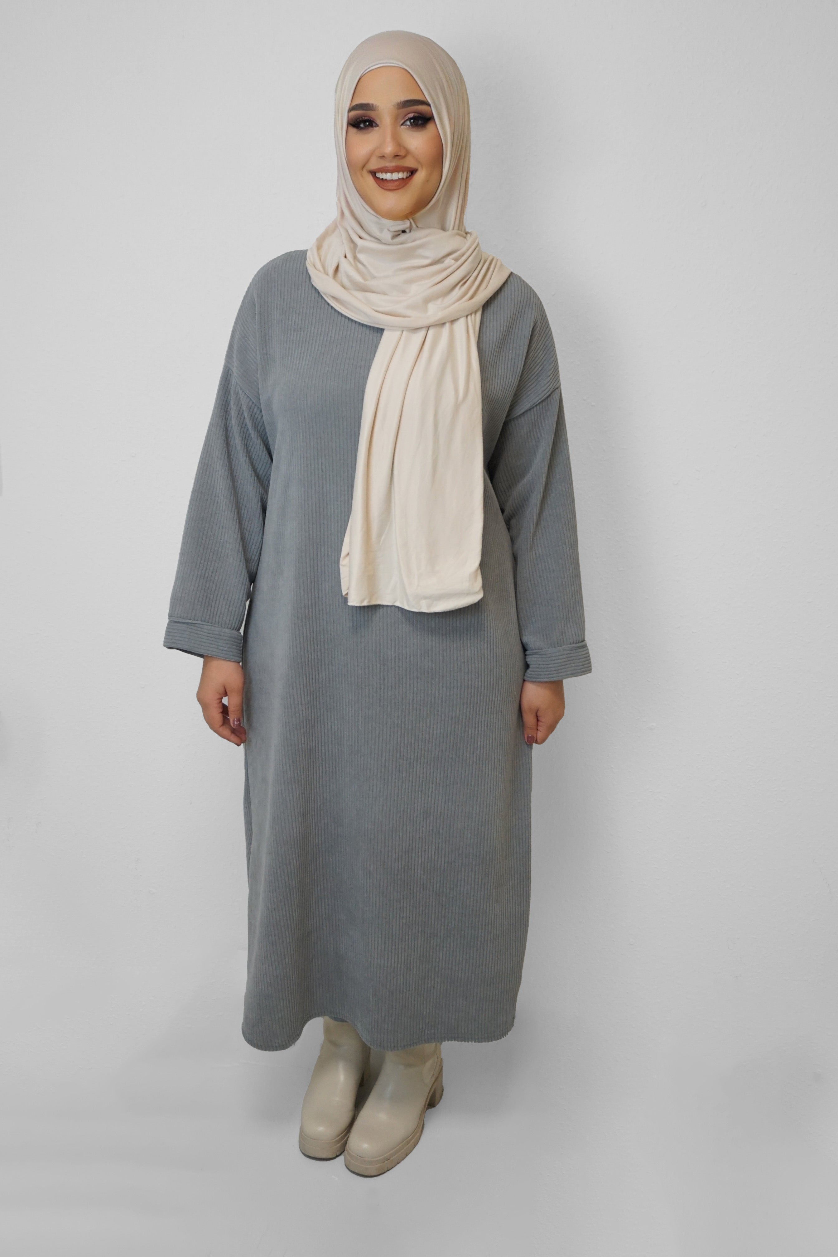 Cord Kleid Dunja Grau