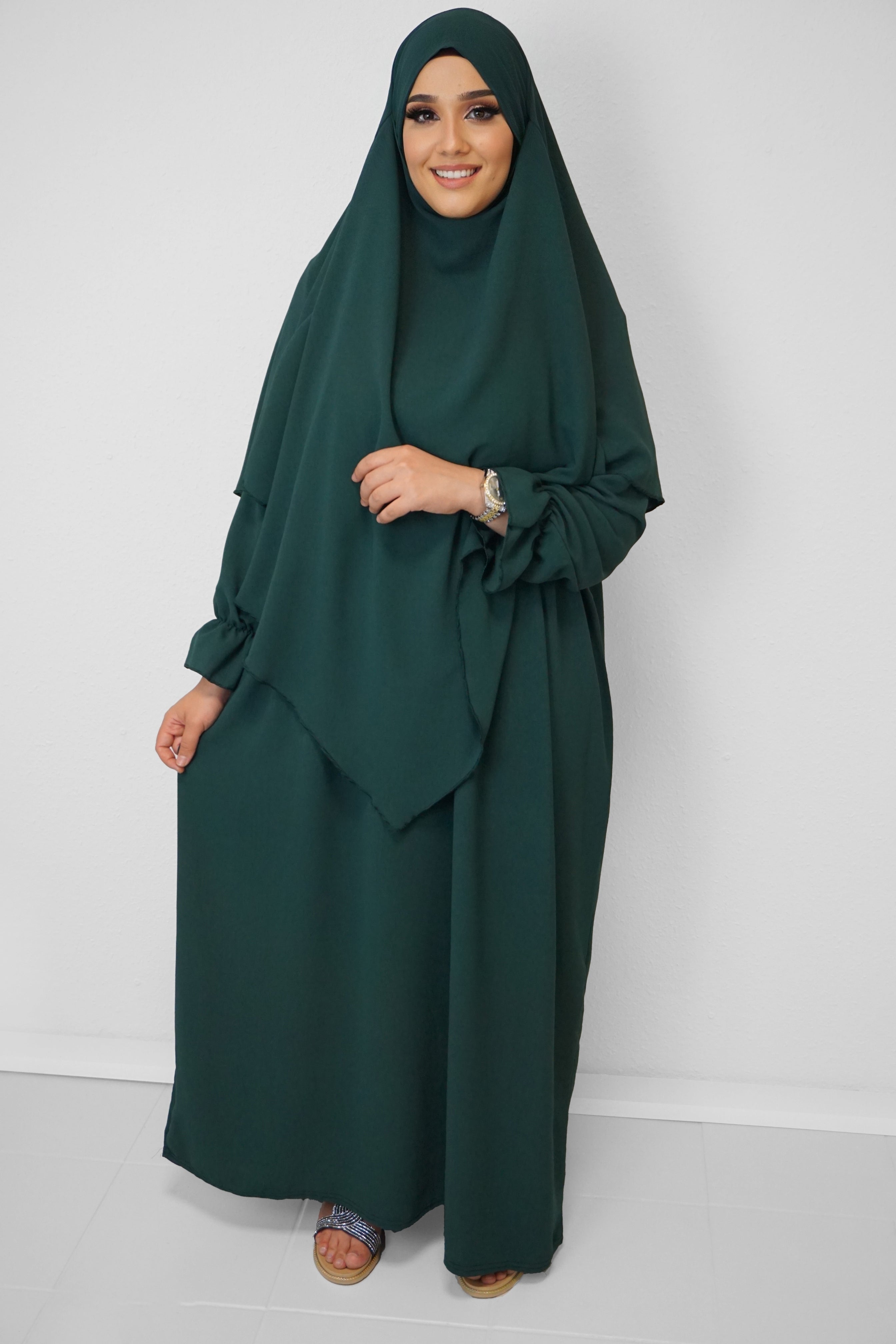 Jazz Khimar-Abaya Smaragdgrün