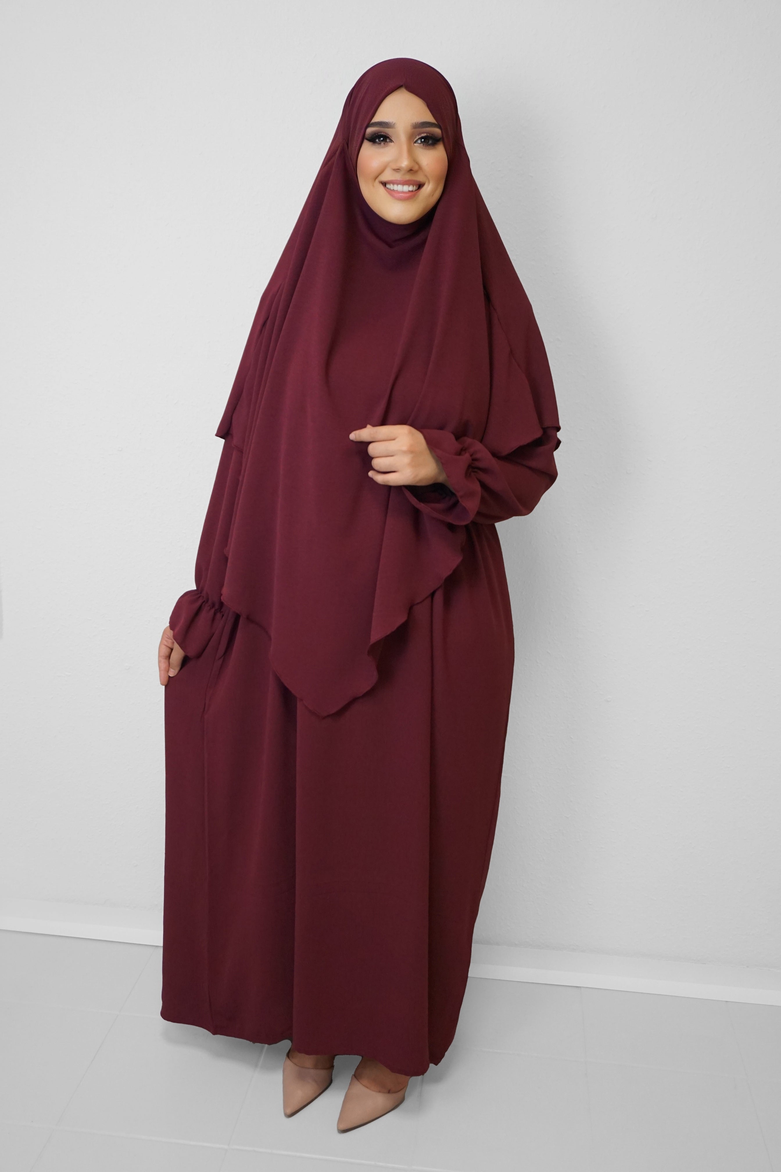 Jazz Khimar-Abaya Bordeaux
