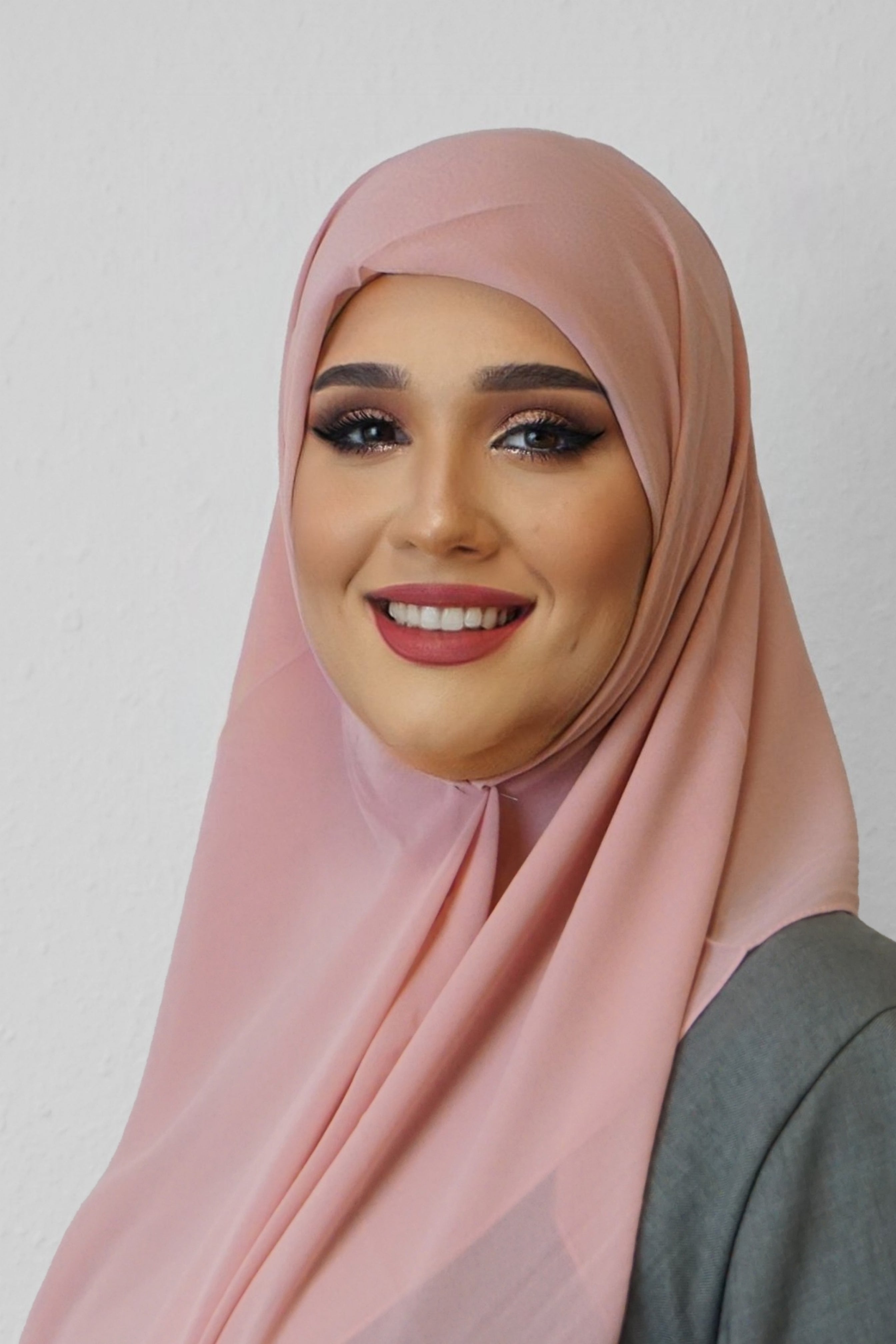 Chiffon Quadrat Hijab Light-Pink