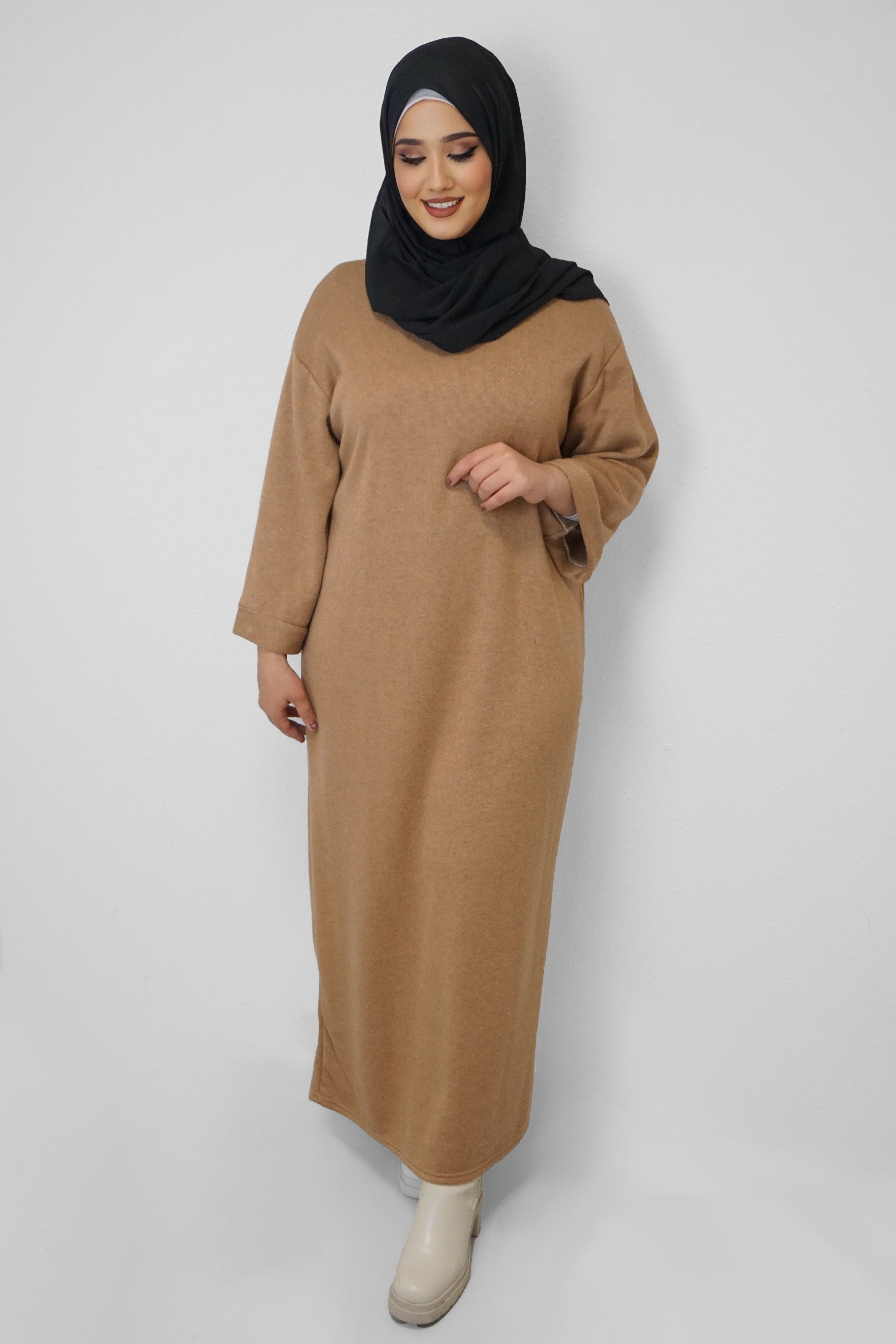 Maxi Strick-Kleid Nour Camel