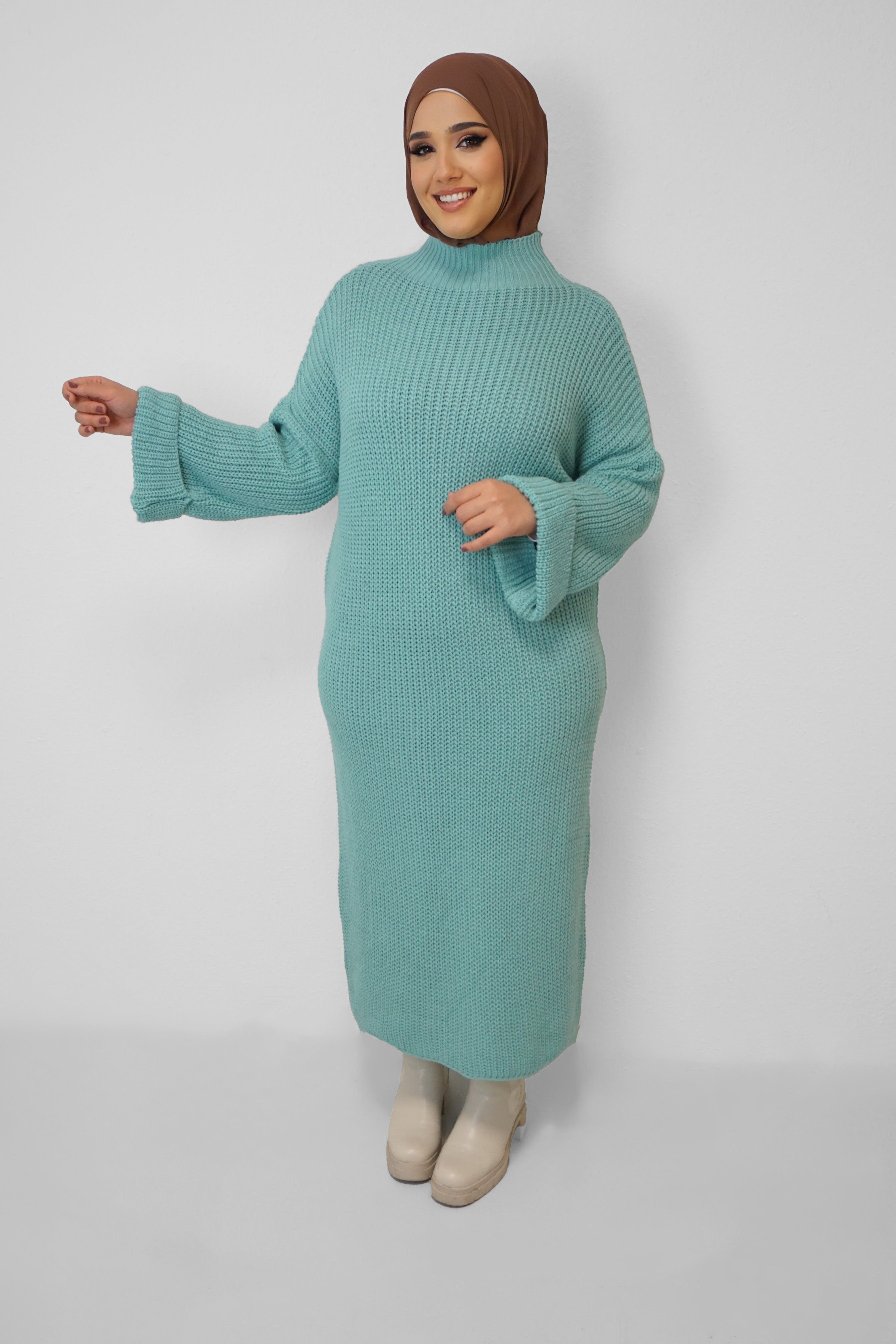 Maxi Strick-Kleid Layla Mint