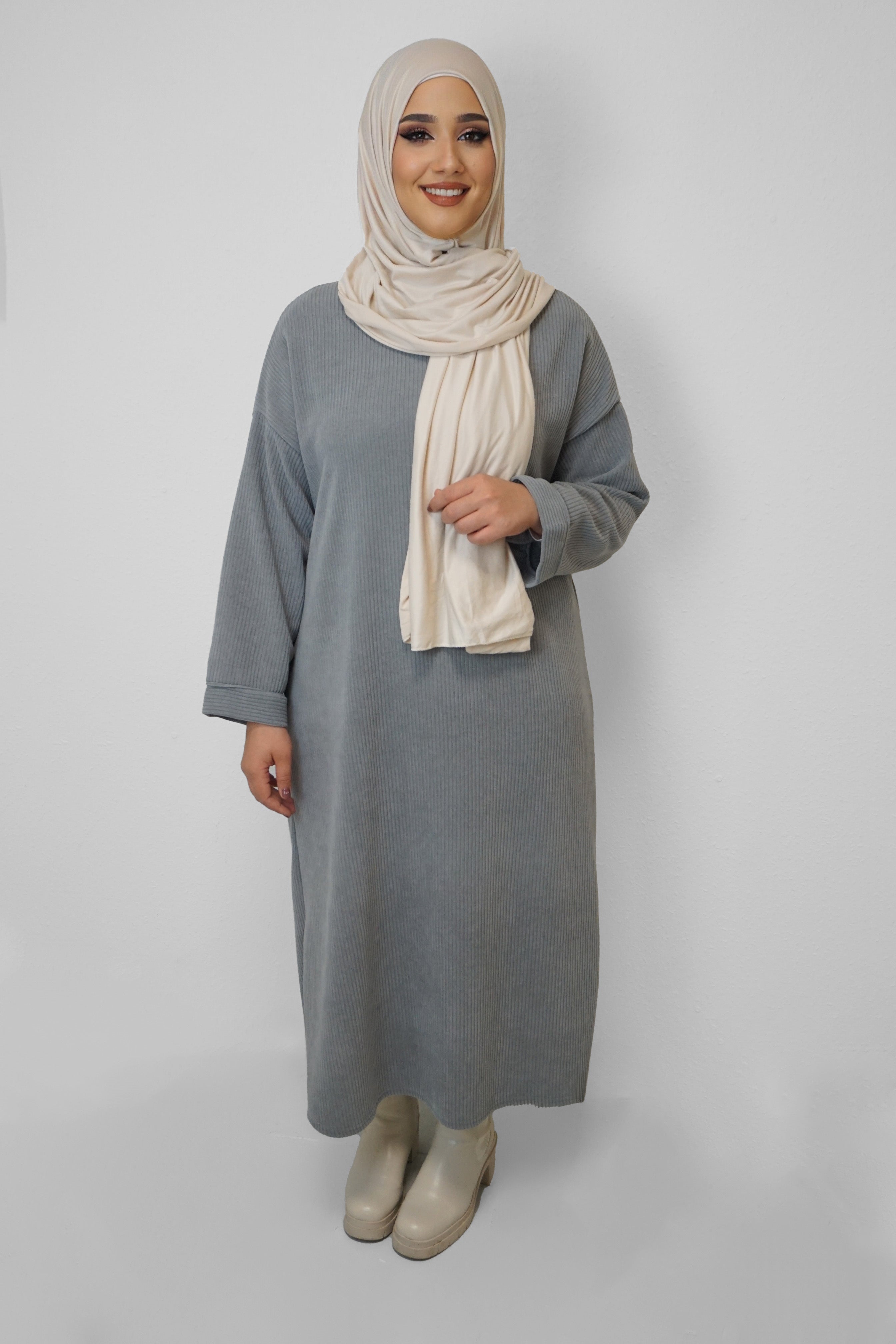 Cord Kleid Dunja Grau