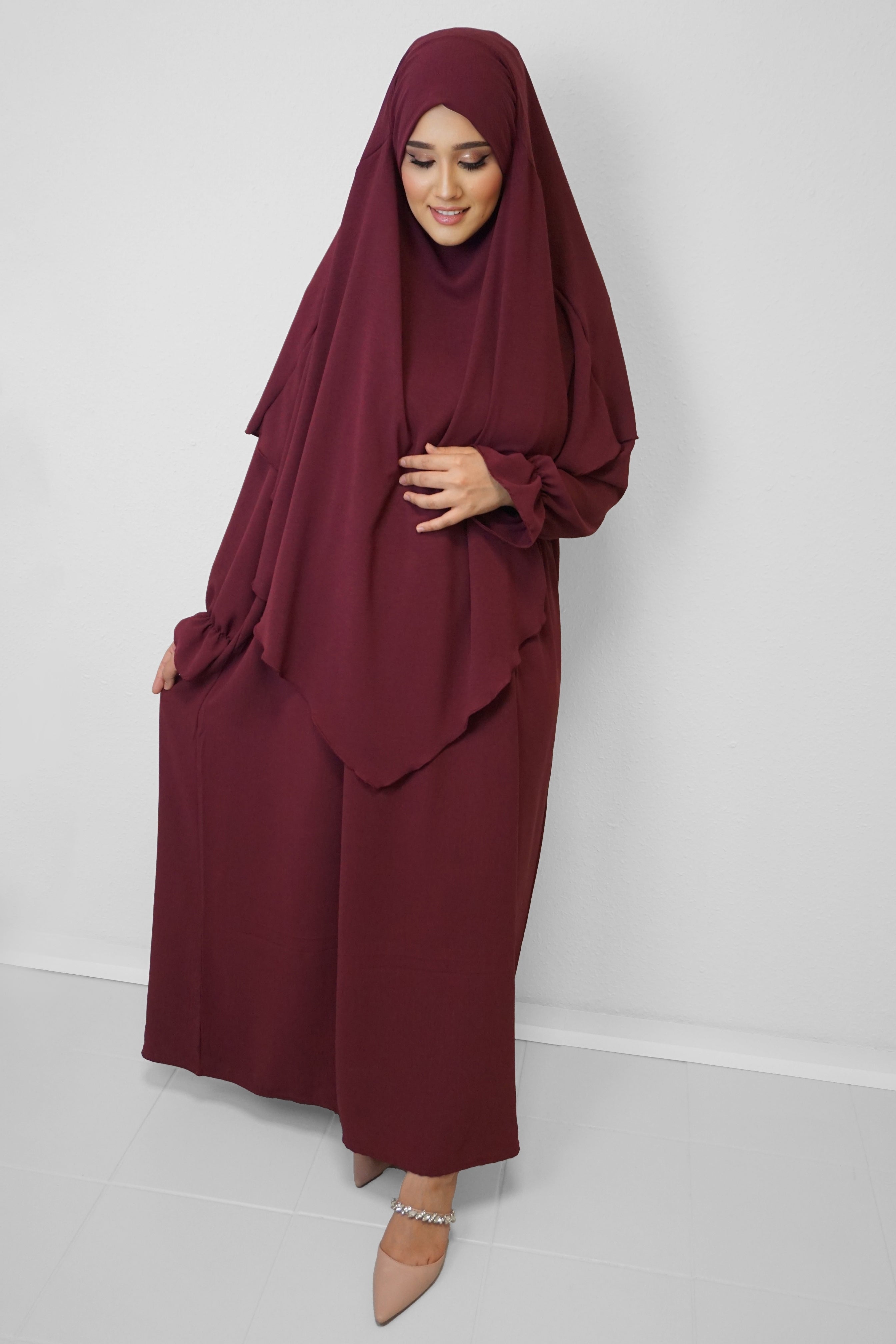 Jazz Khimar-Abaya Bordeaux