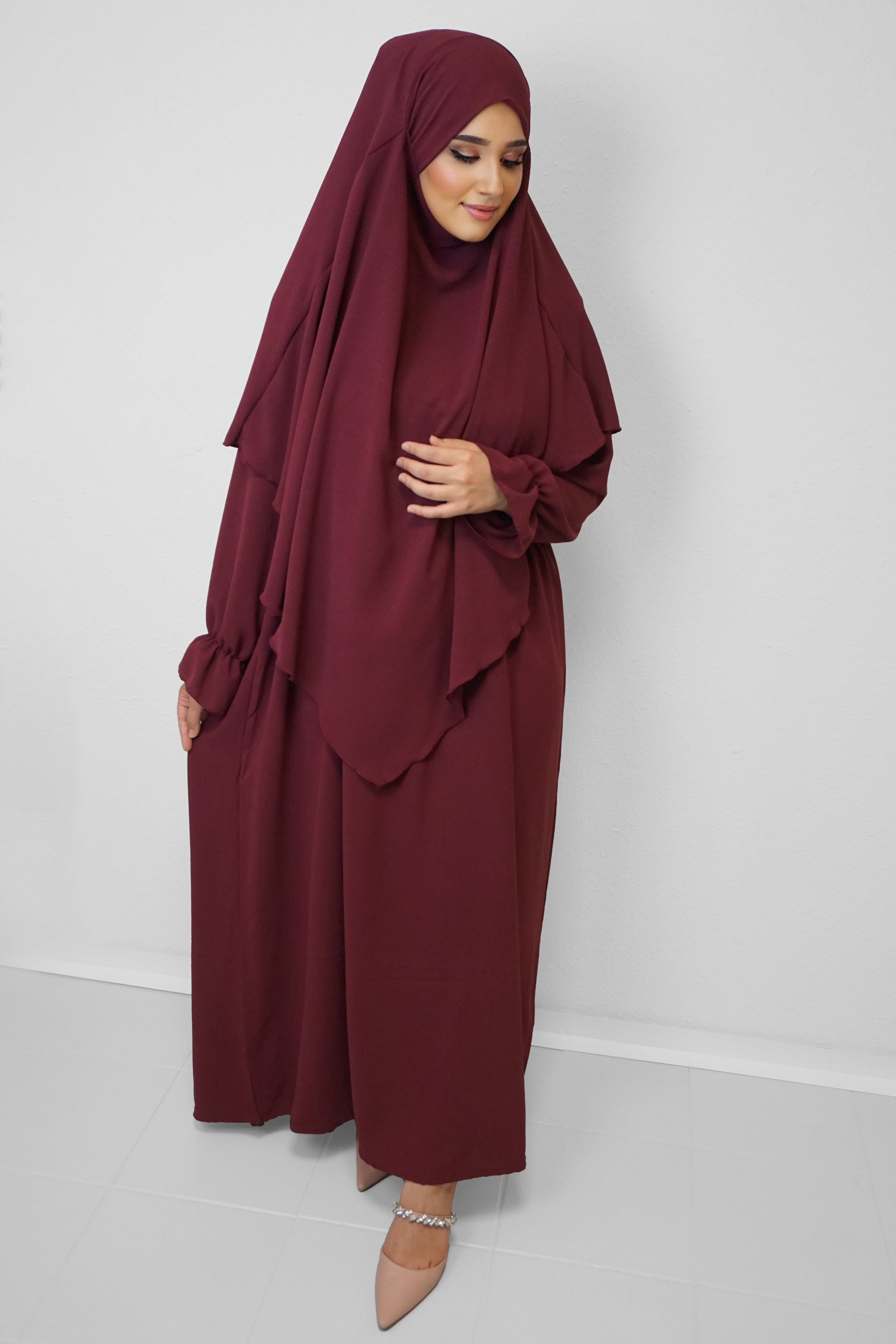 Jazz Khimar-Abaya Bordeaux