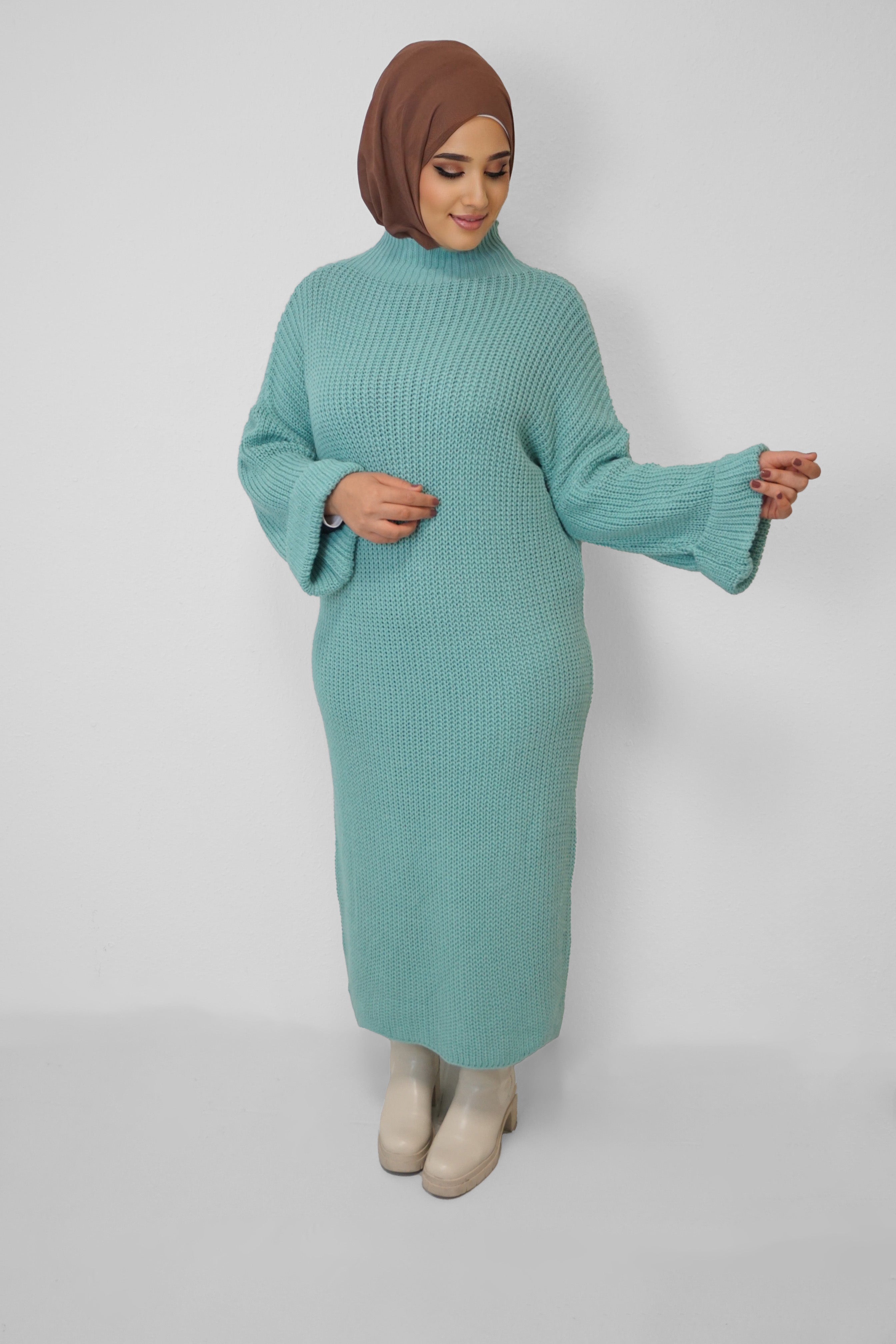 Maxi Strick-Kleid Layla Mint