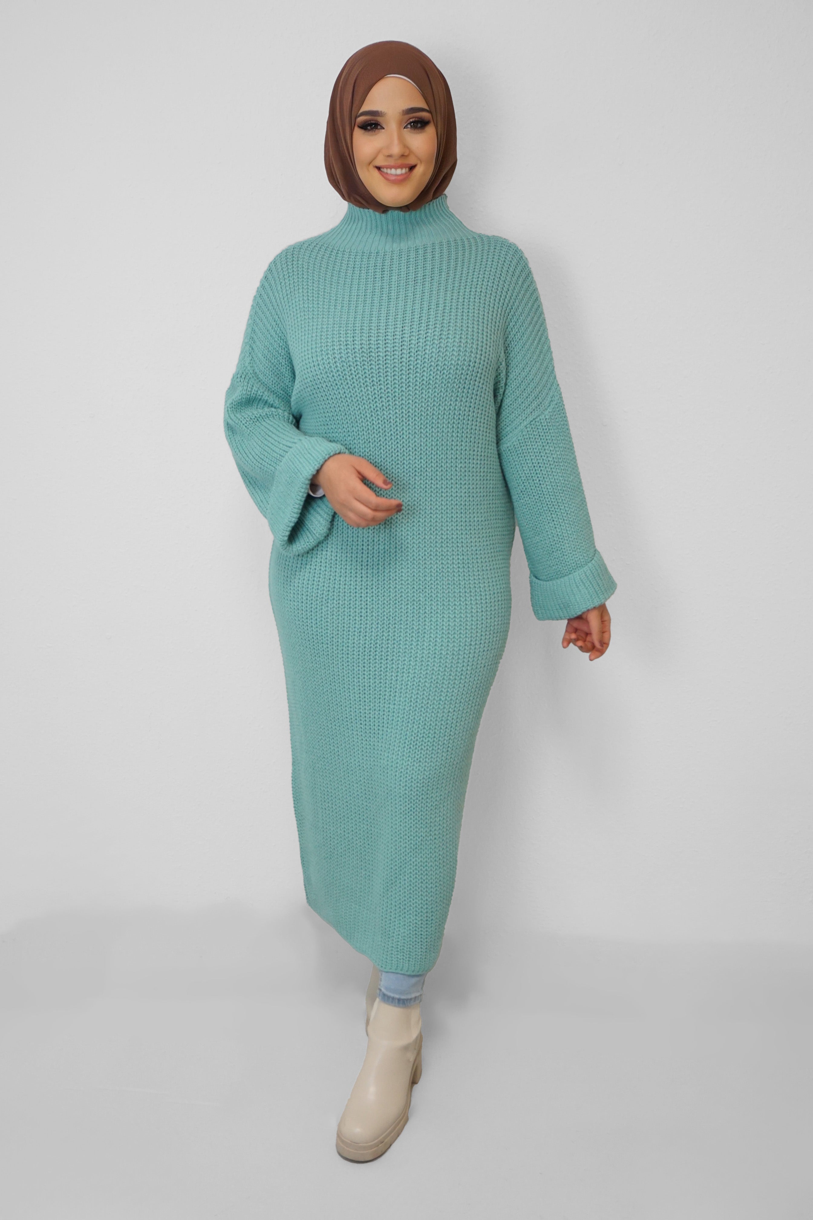 Maxi Strick-Kleid Layla Mint