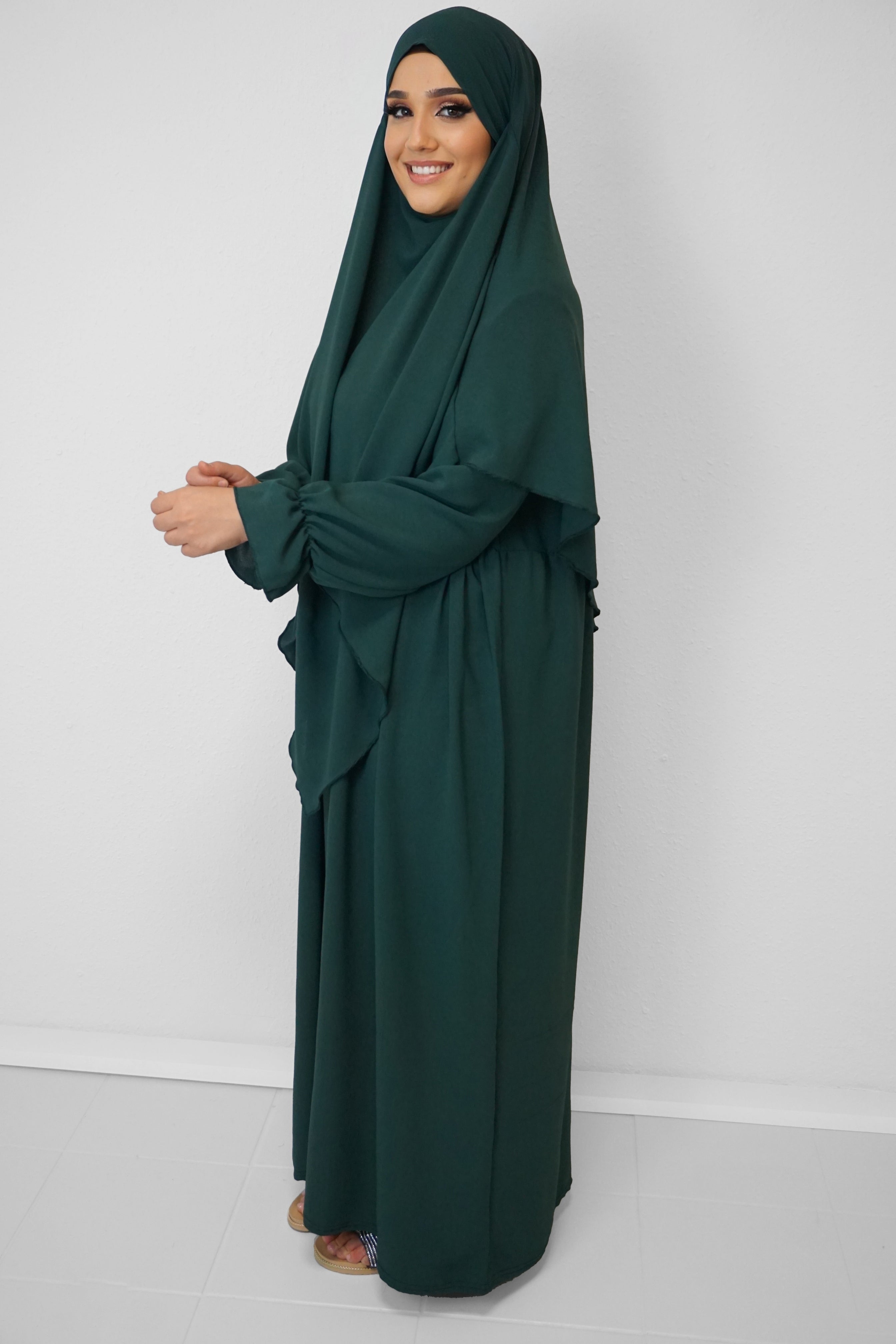 Jazz Khimar-Abaya Smaragdgrün