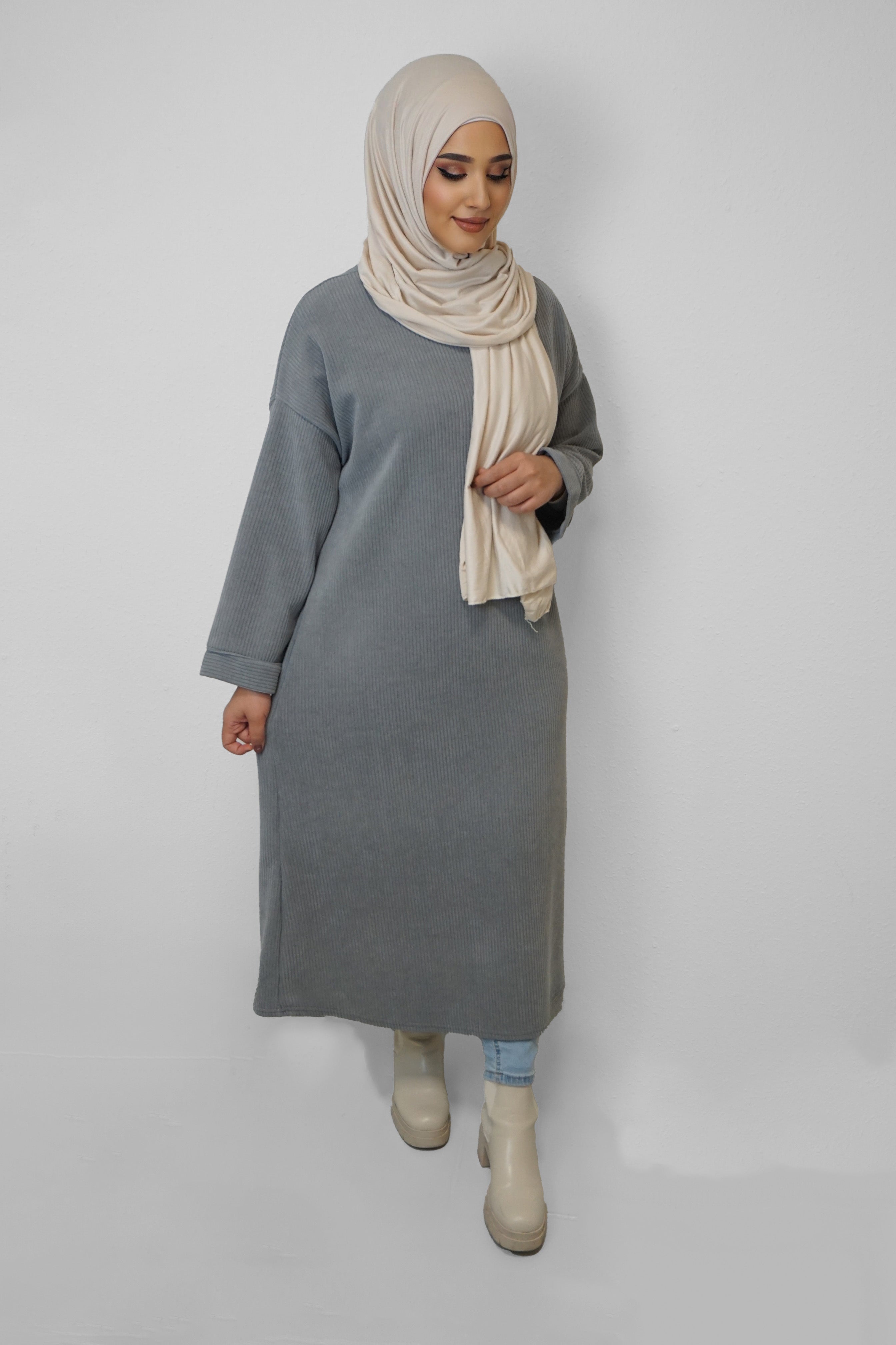 Cord Kleid Dunja Grau