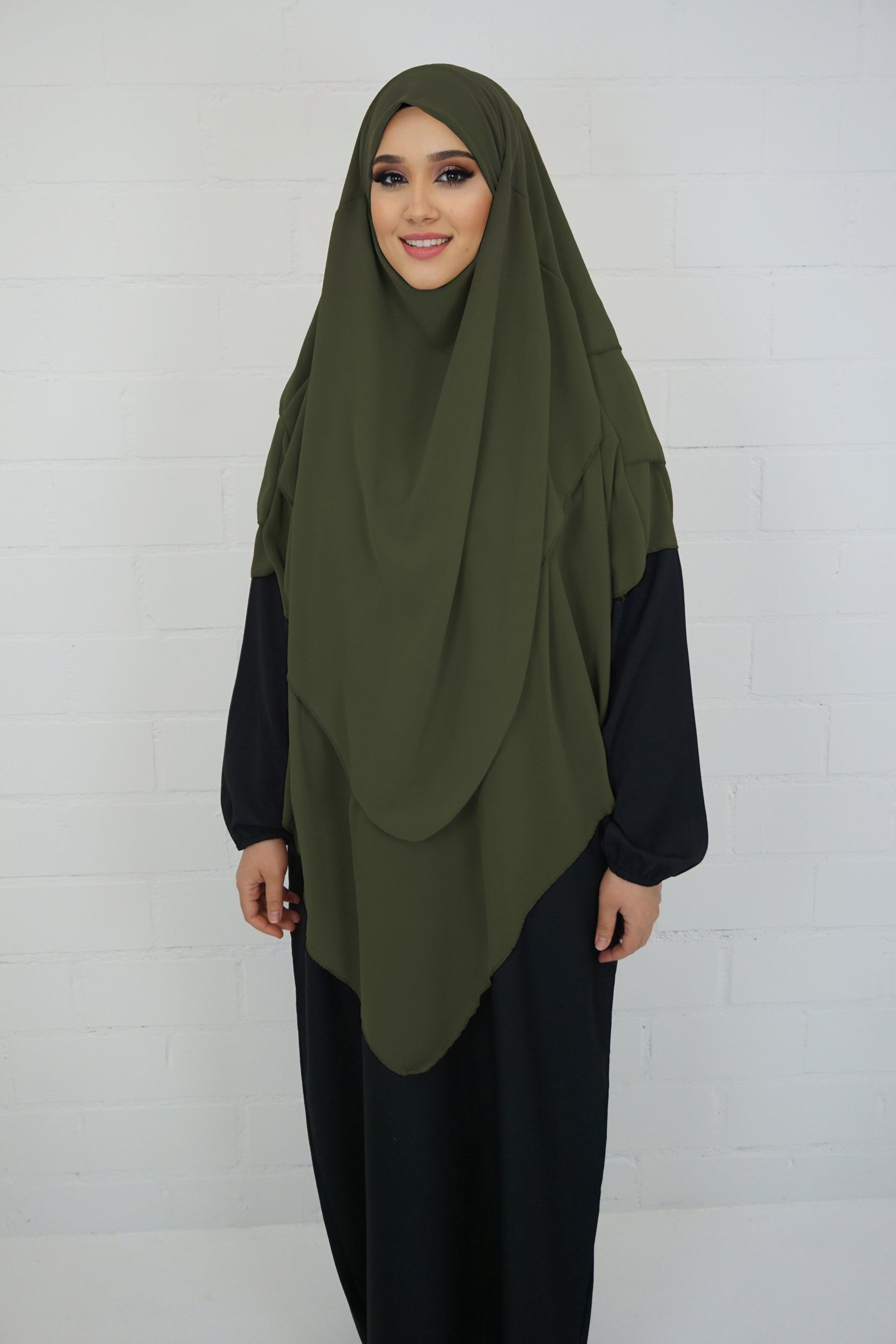 Khimar 3-lagig Moosgrün