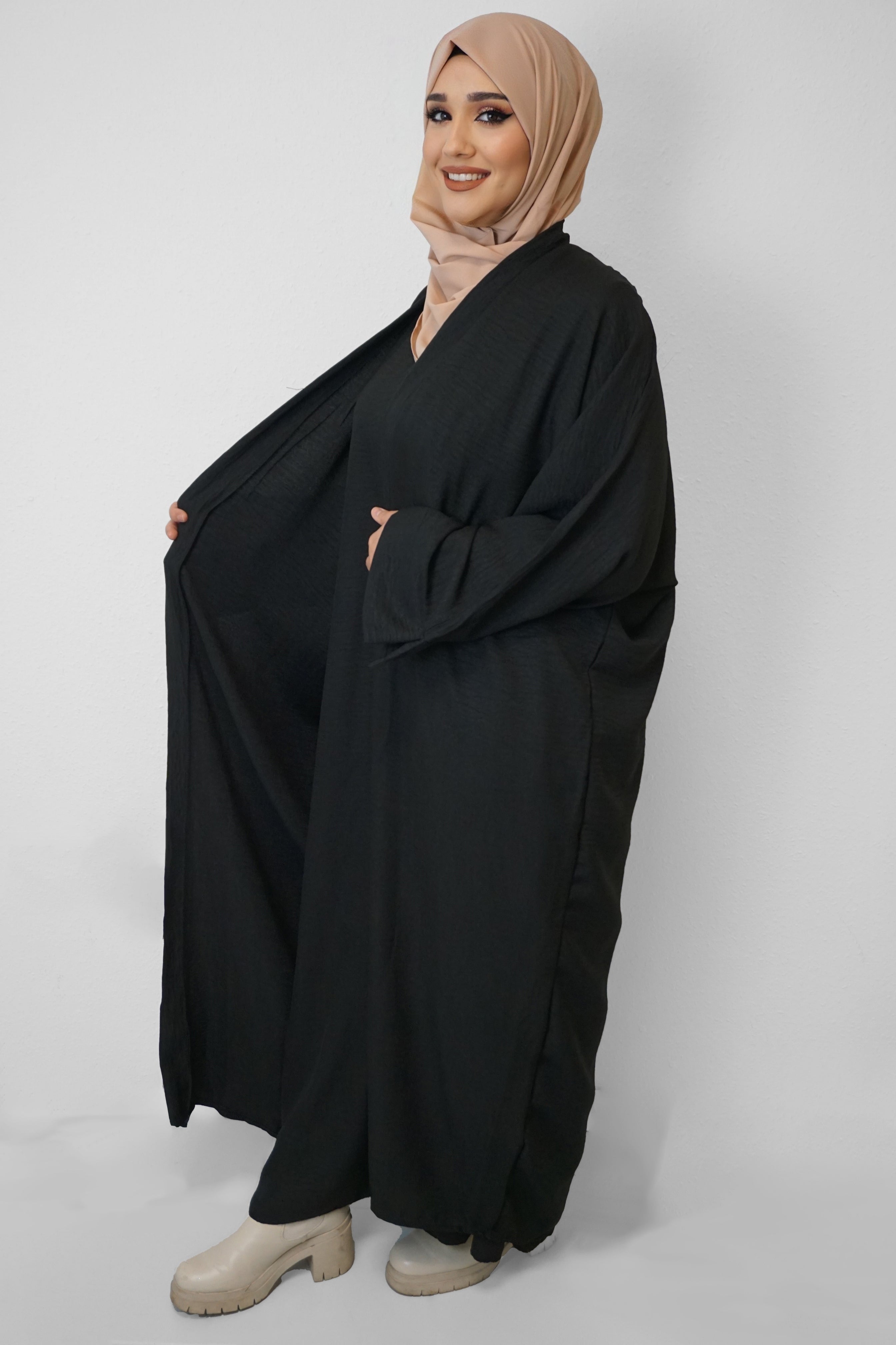 Zwei-Teiler Abaya Nasira Schwarz