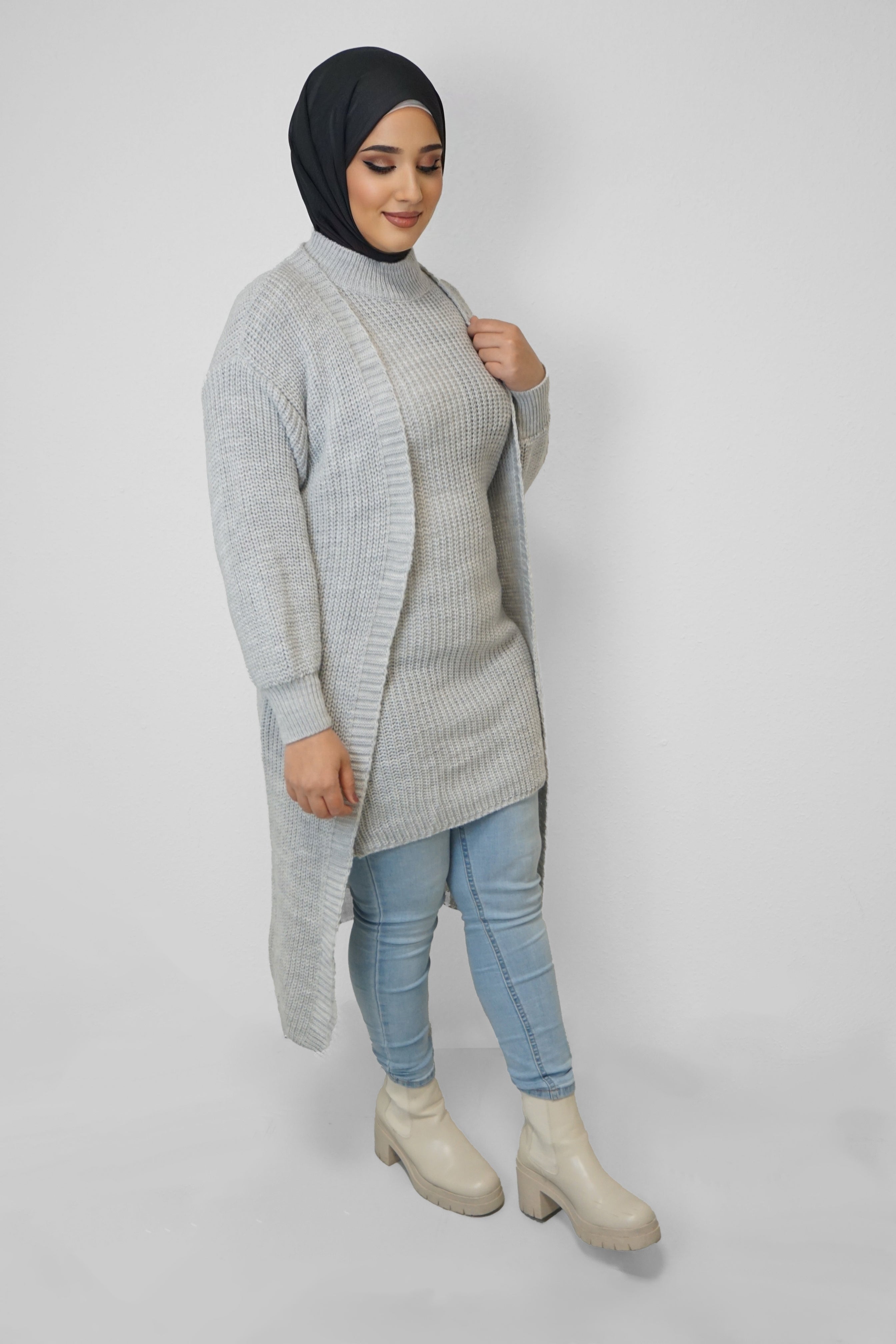 Zwei-Teiler Kleid Zahro Grau