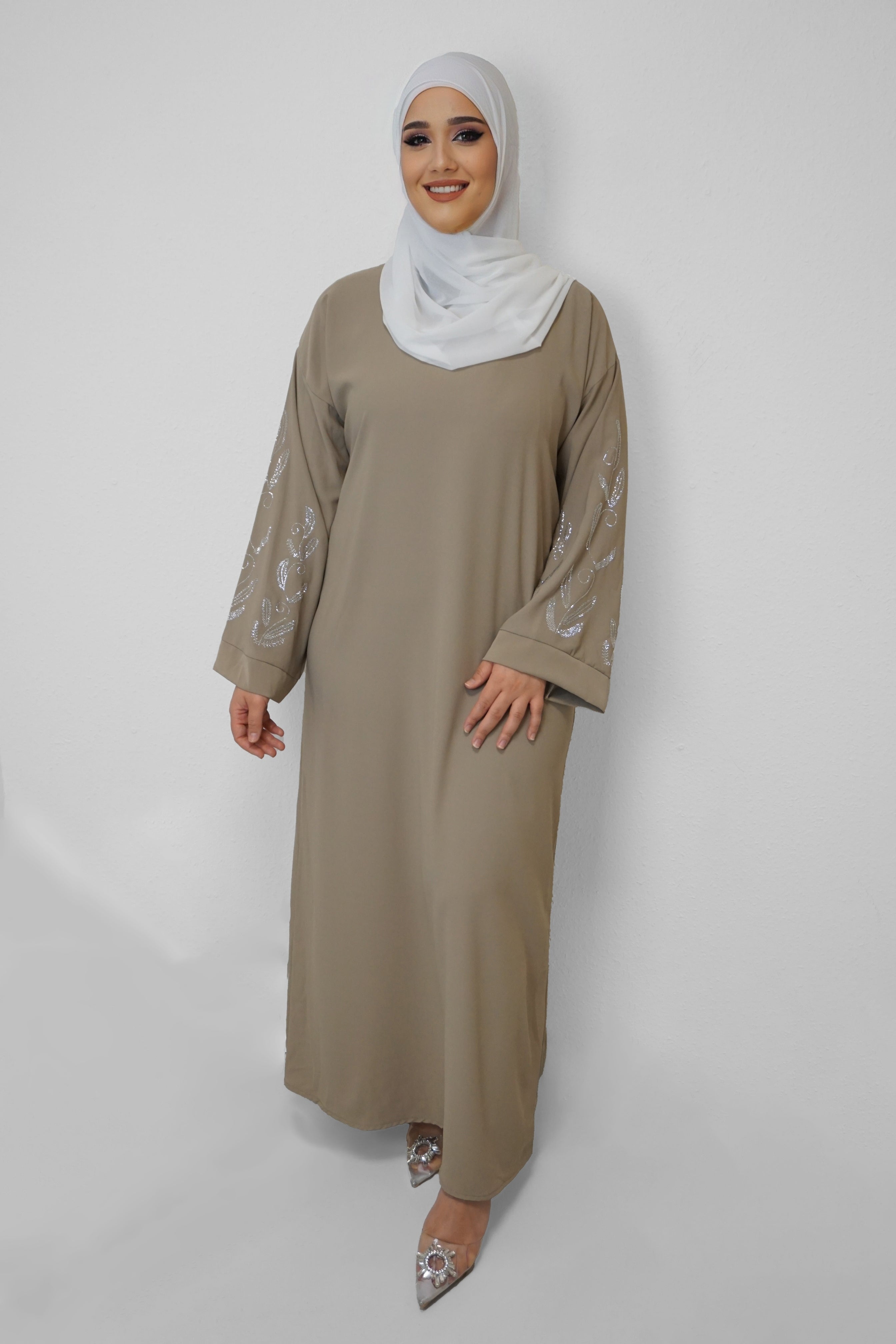 Abaya Basima Schlammbraun