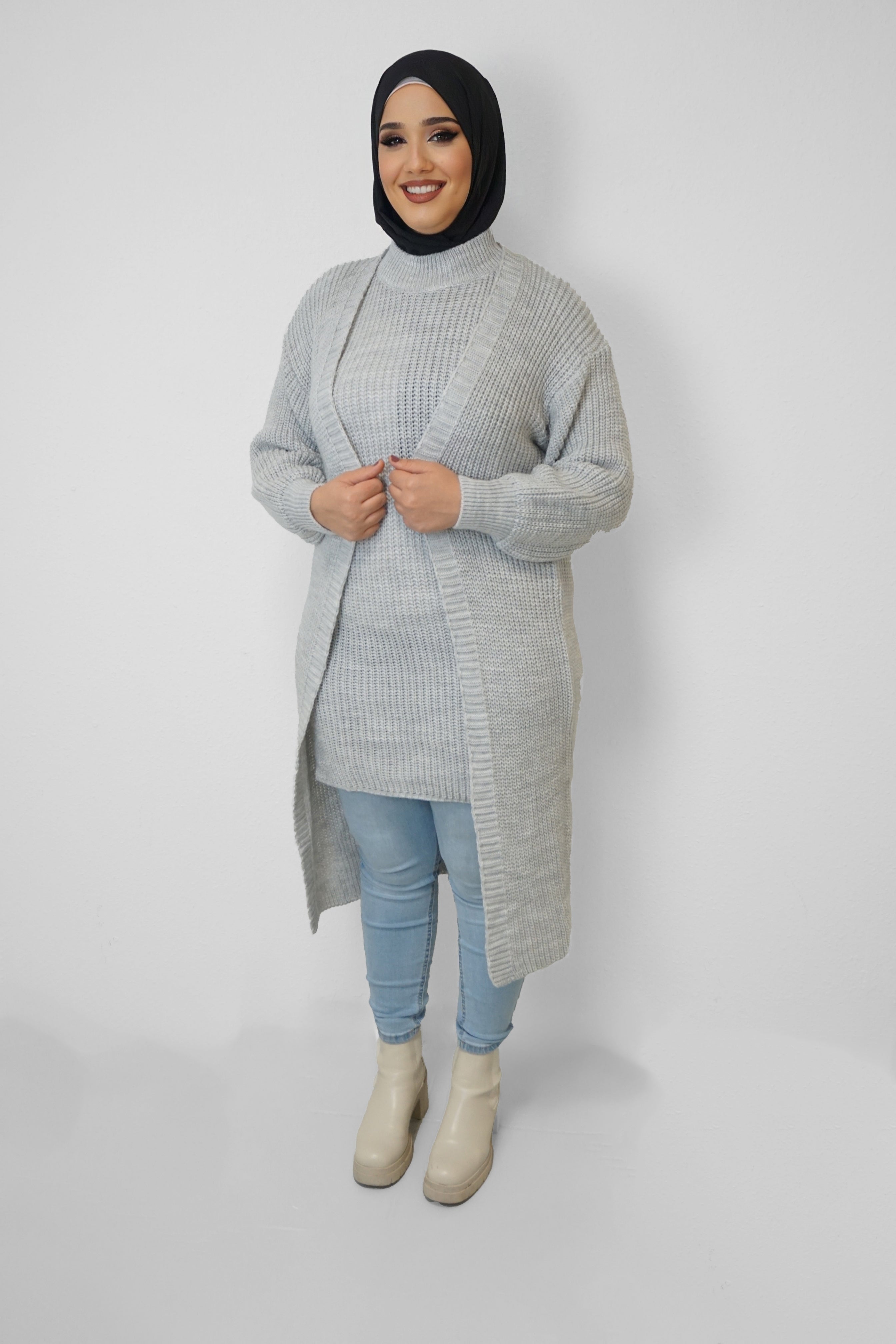 Zwei-Teiler Kleid Zahro Grau