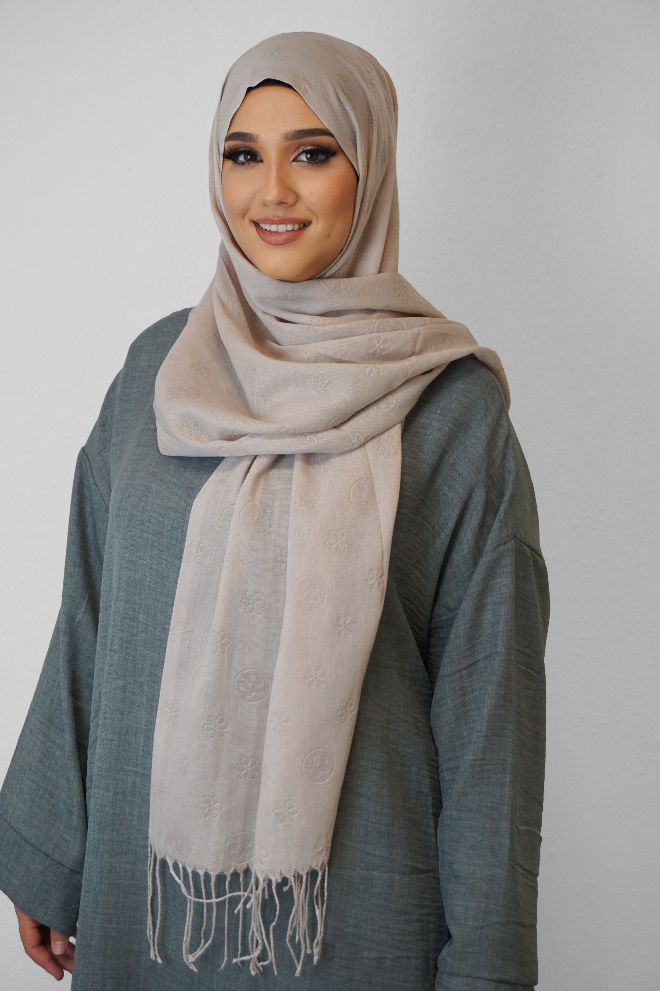 Baumwolle Hijab Zuhur Taupe