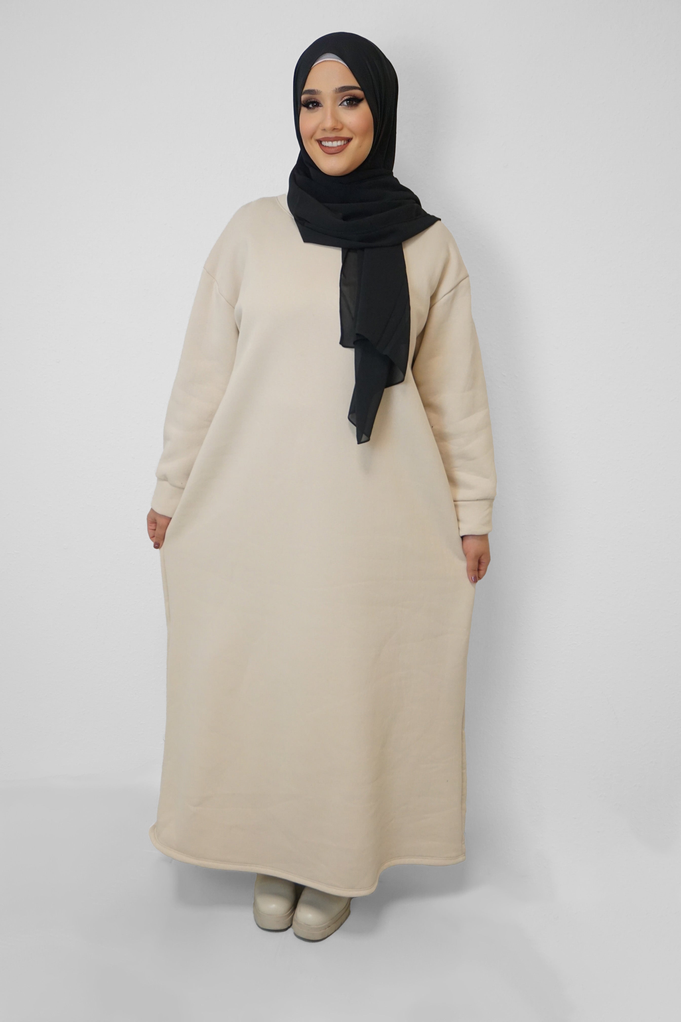 Hoodie-Kleid Maliha Beige
