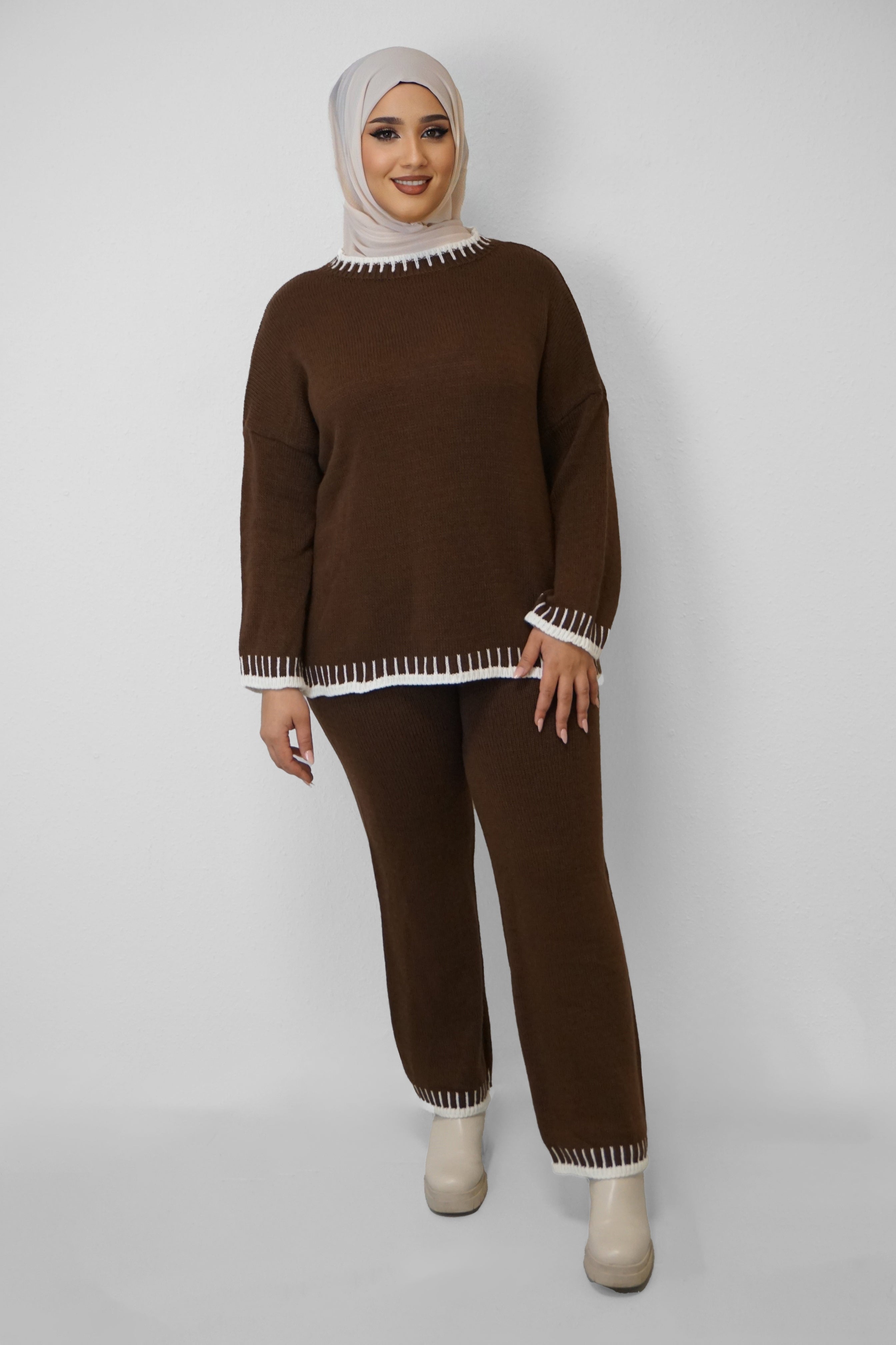 Strick Zwei-Teiler Hazar Braun