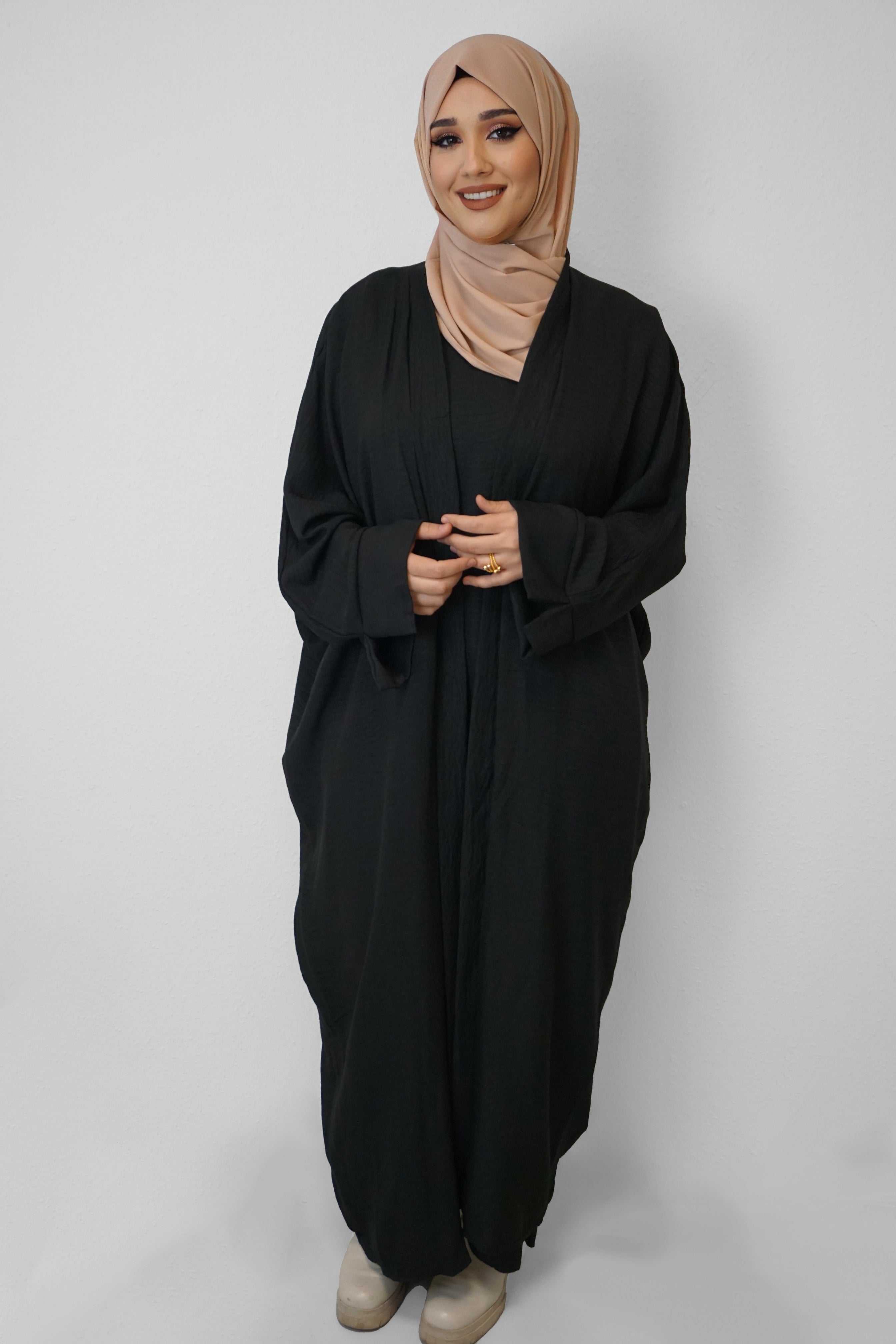 Zwei-Teiler Abaya Nasira Schwarz