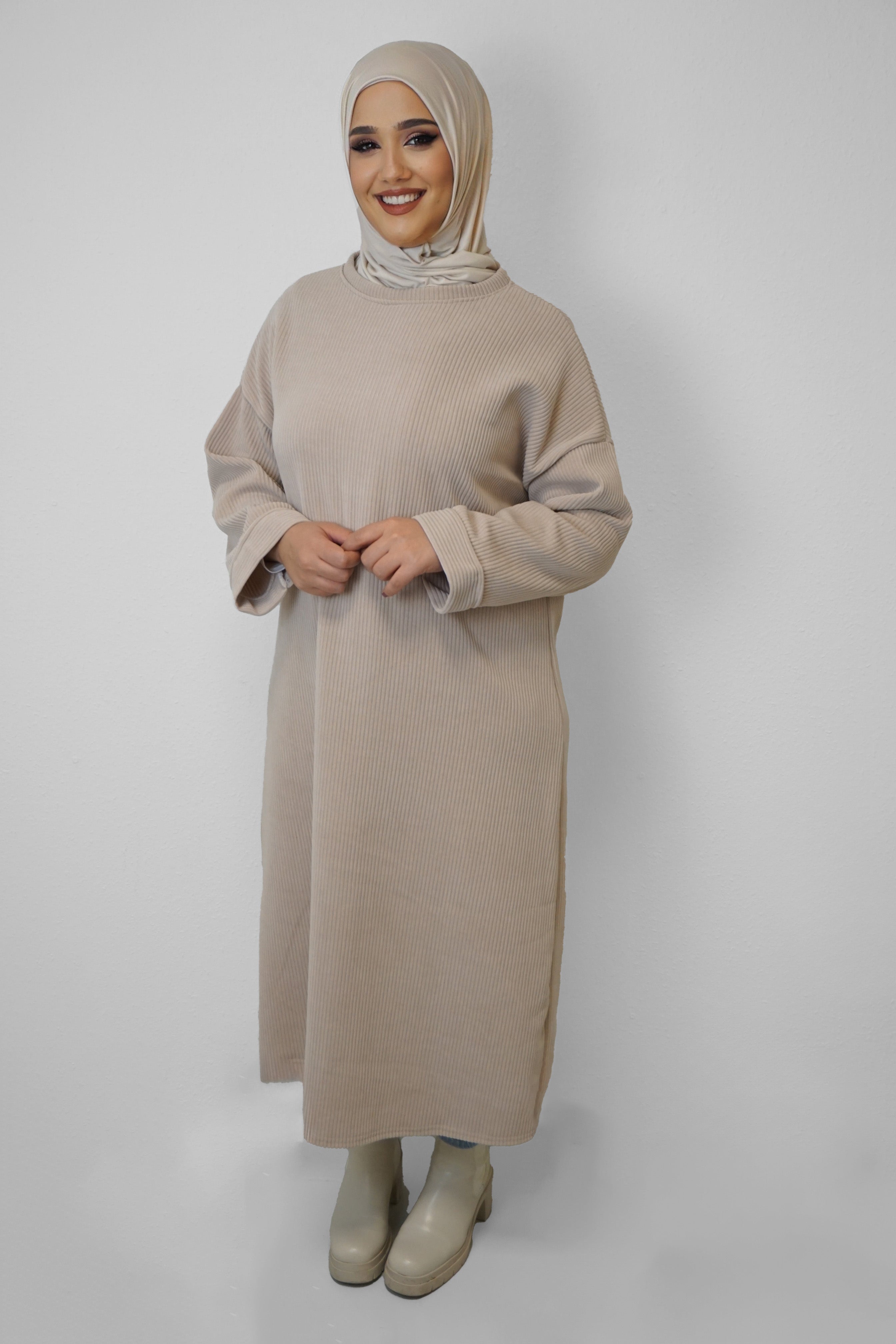 Cord Kleid Dunja Beige