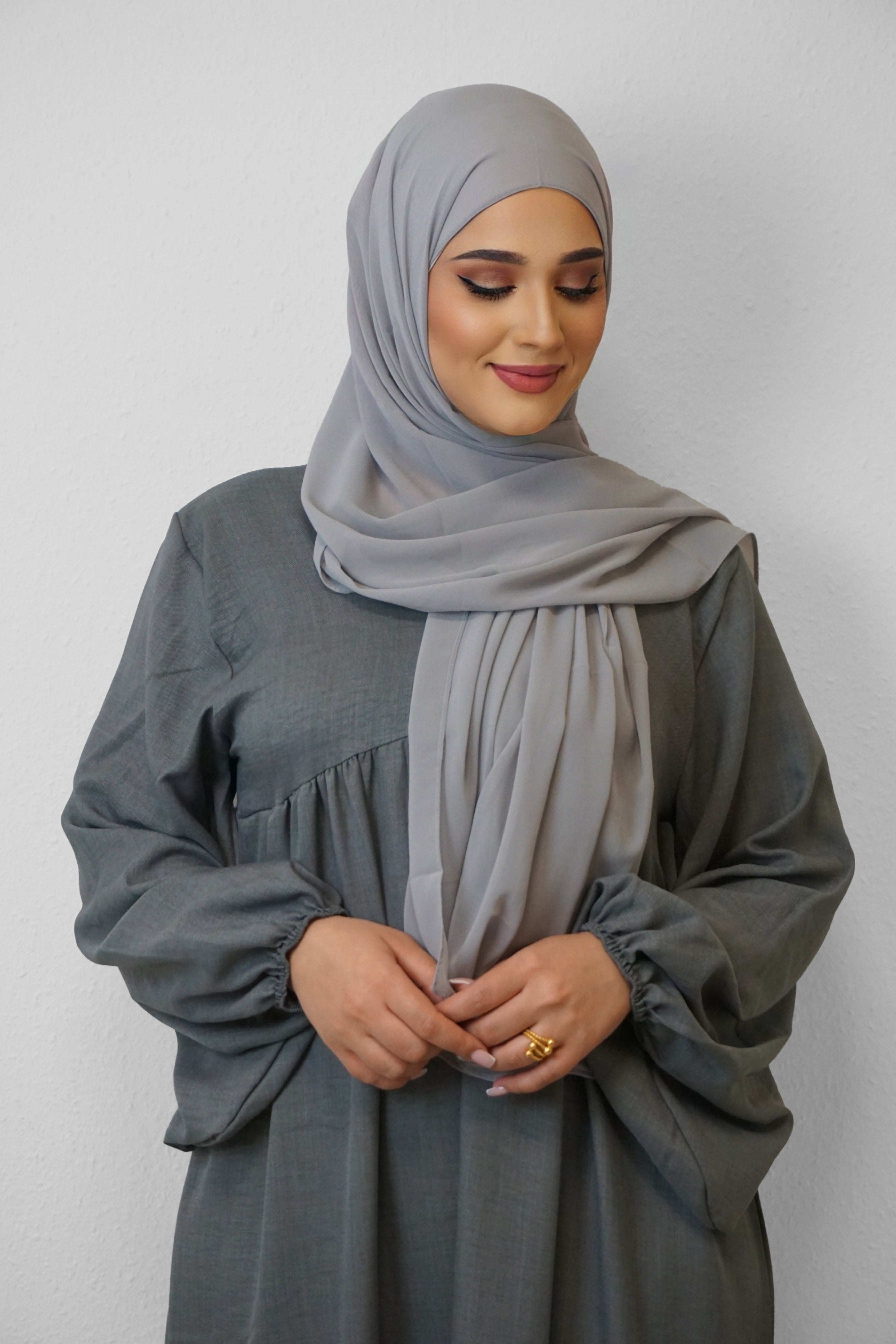 Chiffon XL Hijab Grau