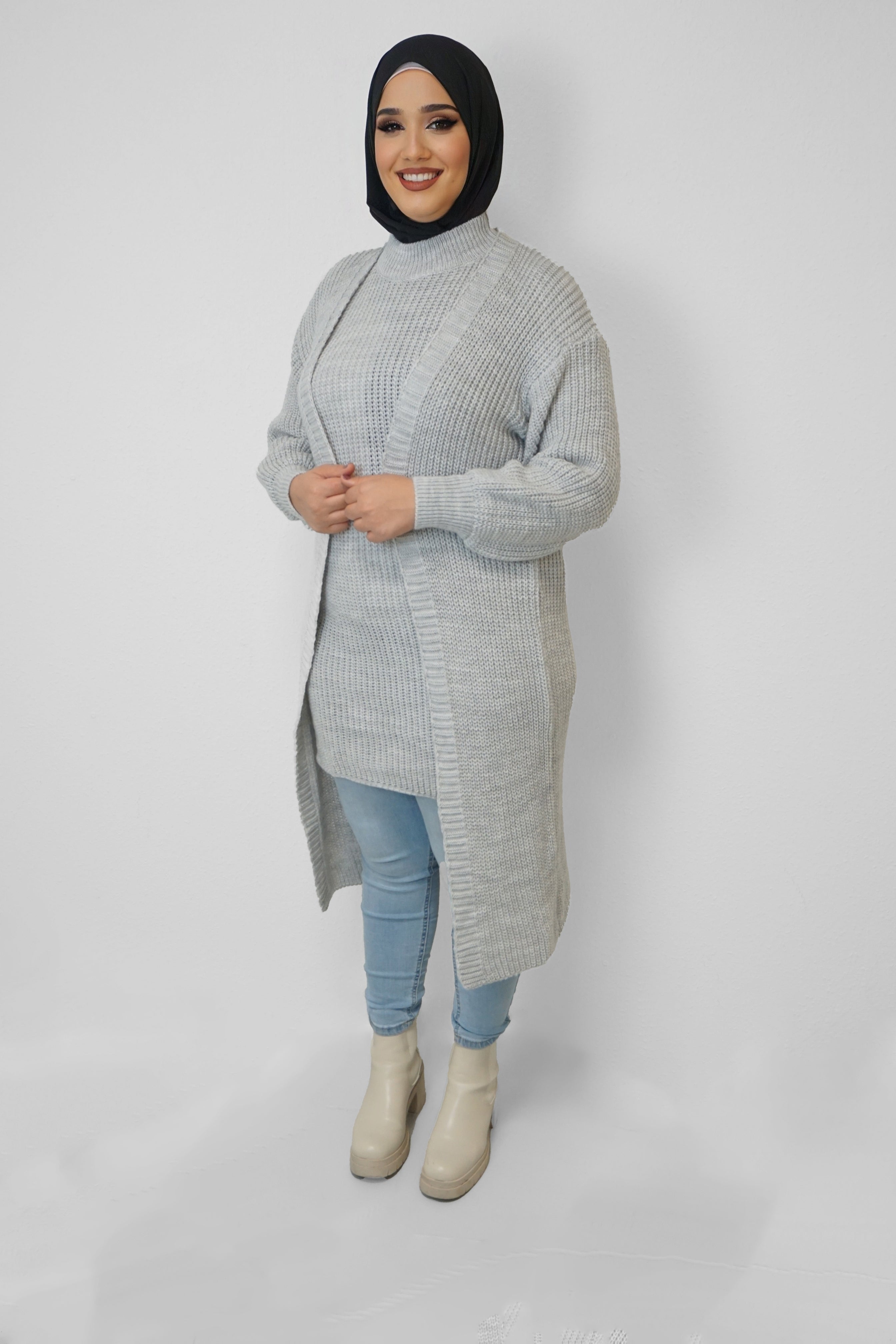 Zwei-Teiler Kleid Zahro Grau